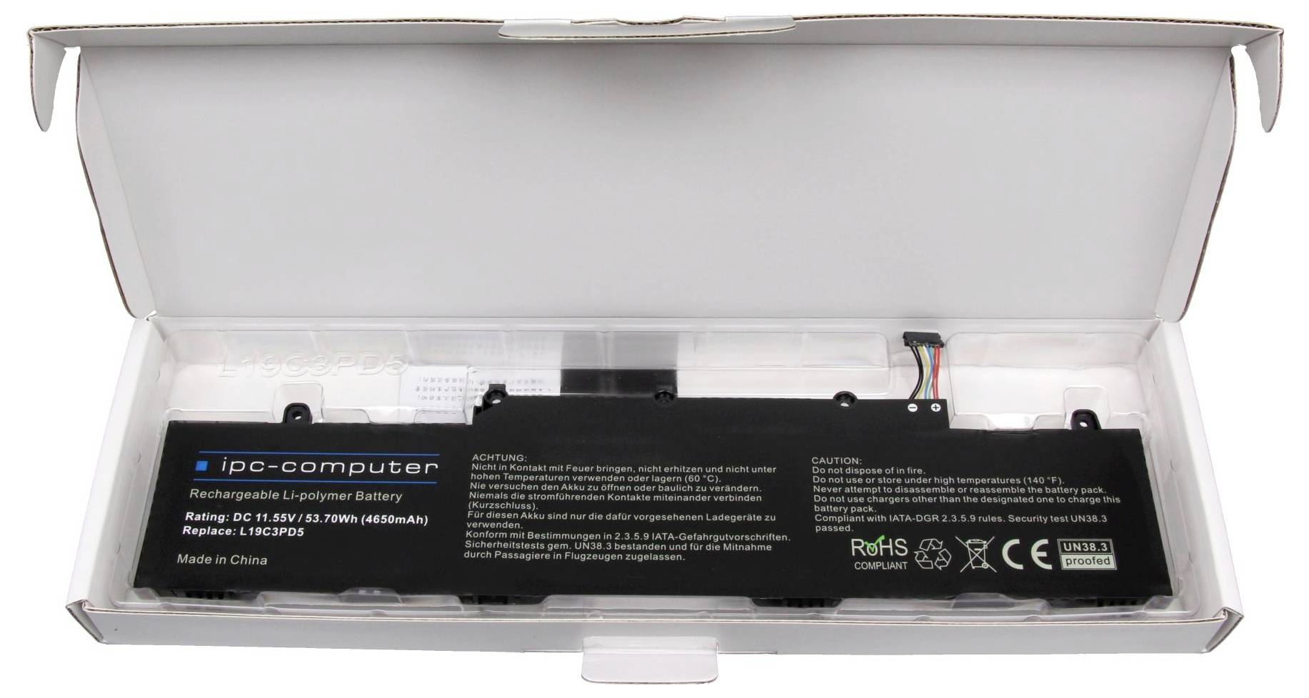 Ipc-computer Notebook-Akku L19C3PD5-68 REPLACE 11.55V 4650 mAh Lenovo