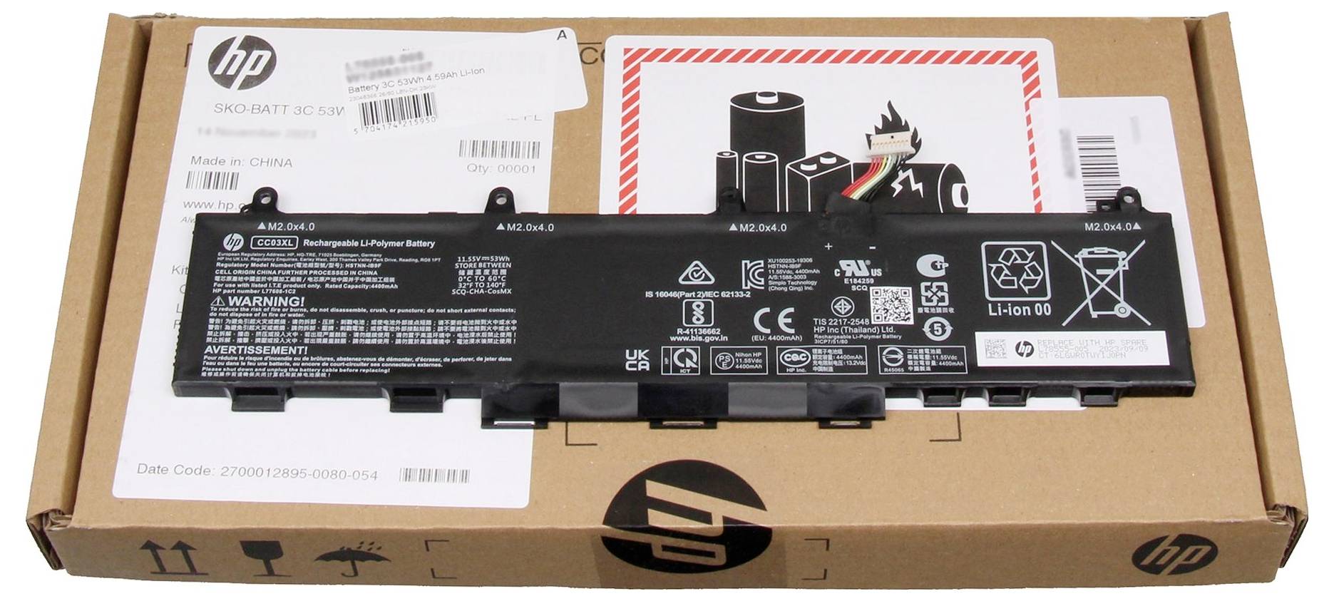 HP Notebook-Akku L78555-005 11.55V 4400 mAh