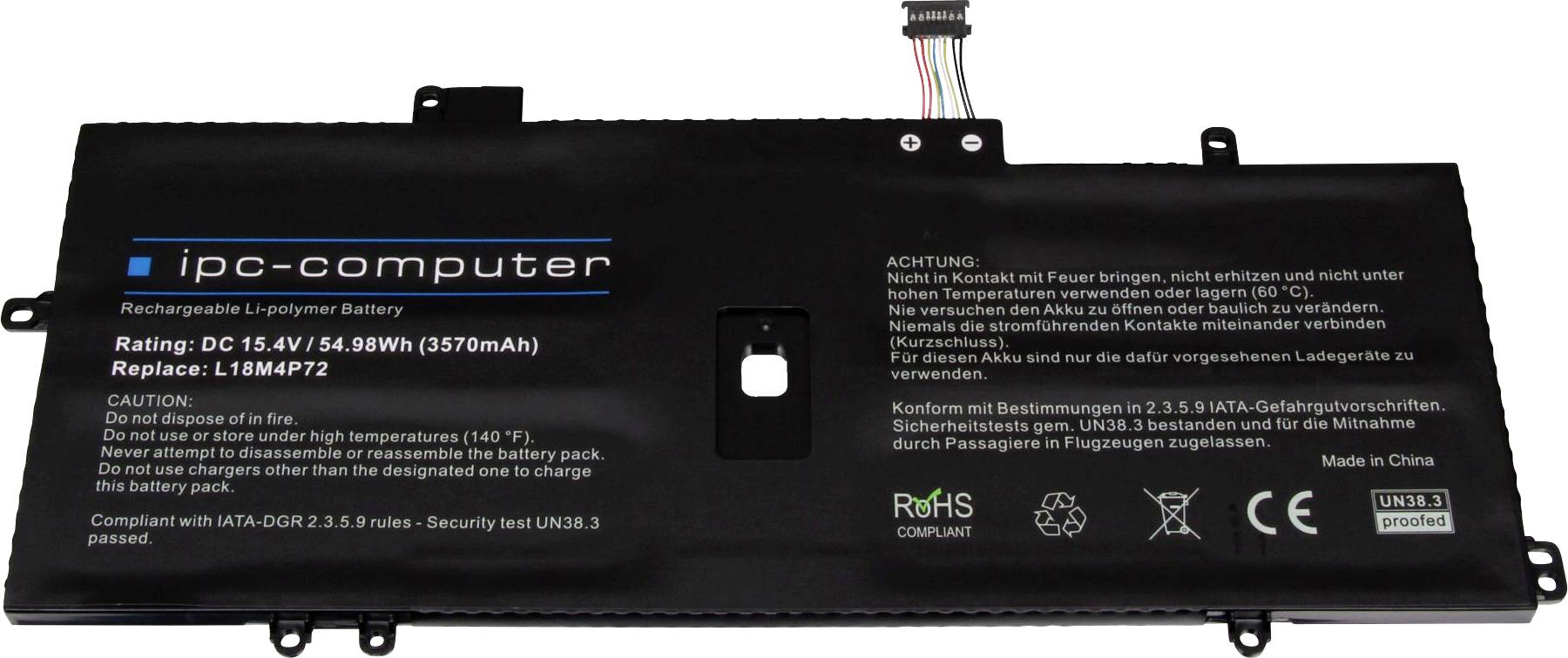 Ipc-computer Notebook-Akku L18M4P72 REPLACE 15.4V 3750 mAh Lenovo