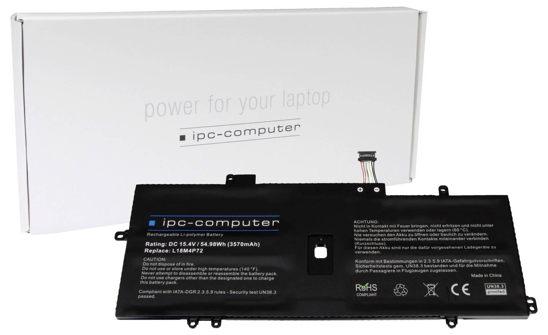 Ipc-computer Notebook-Akku L18M4P72 REPLACE 15.4V 3750 mAh Lenovo