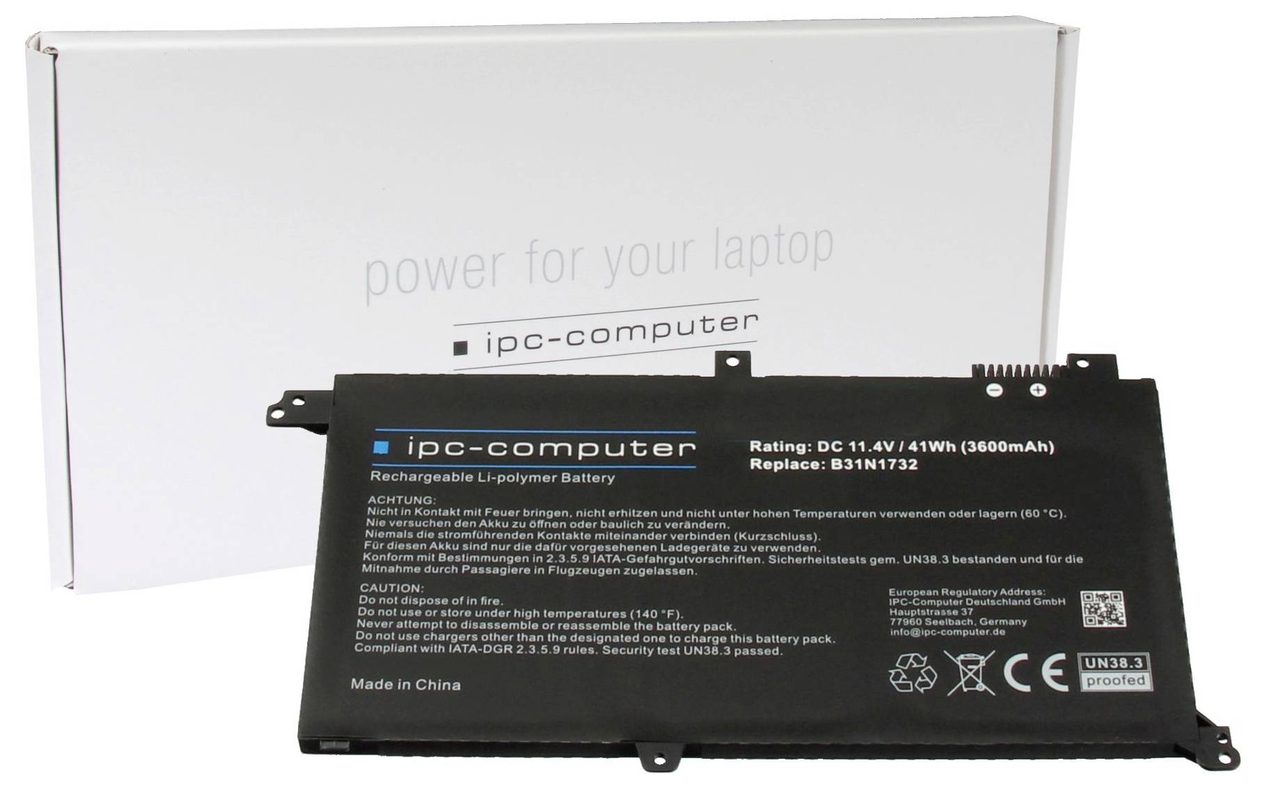 Ipc-computer Notebook-Akku B31N1732 REPLACE 11.4V 3600 mAh Asus