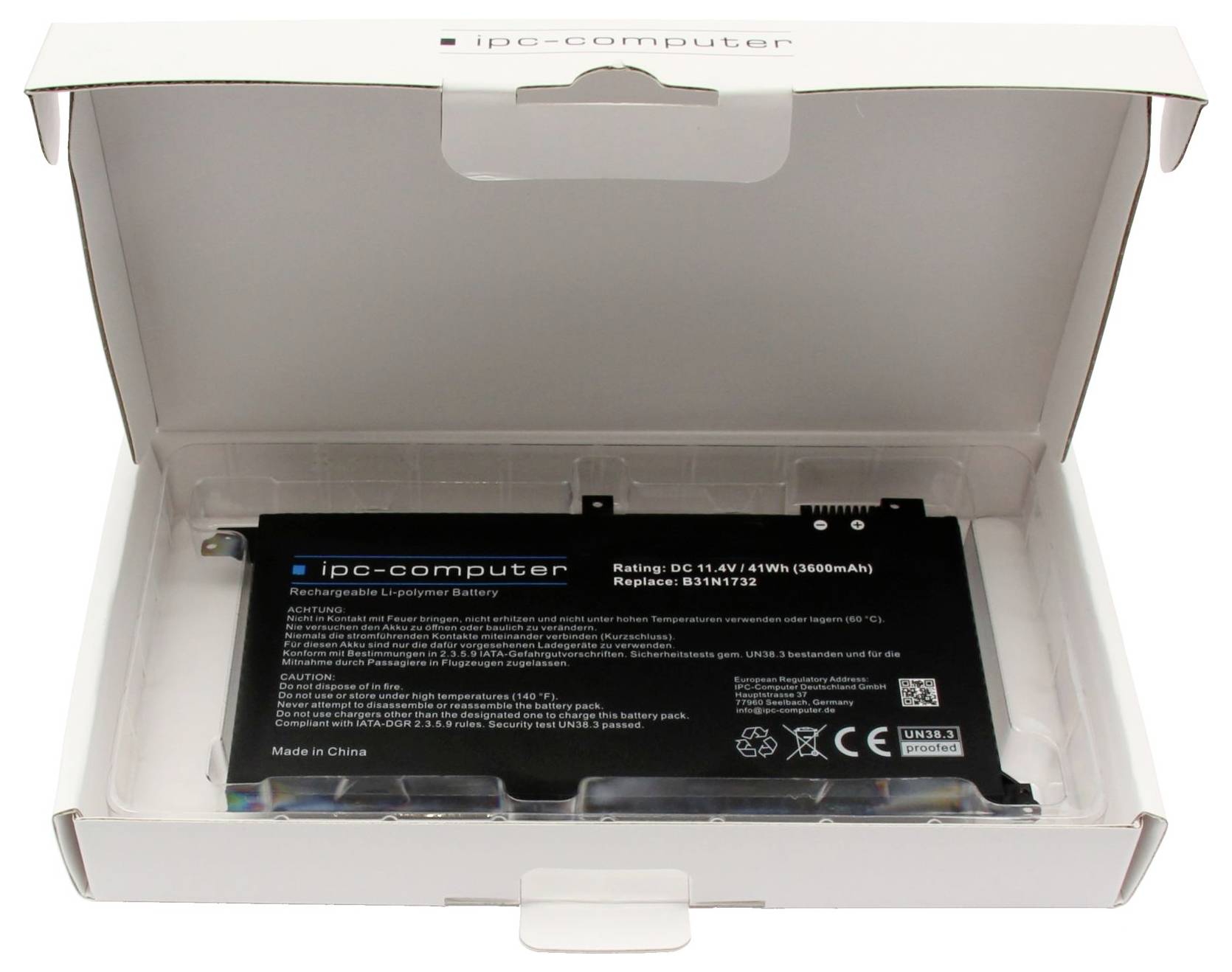 Ipc-computer Notebook-Akku B31N1732 REPLACE 11.4V 3600 mAh Asus