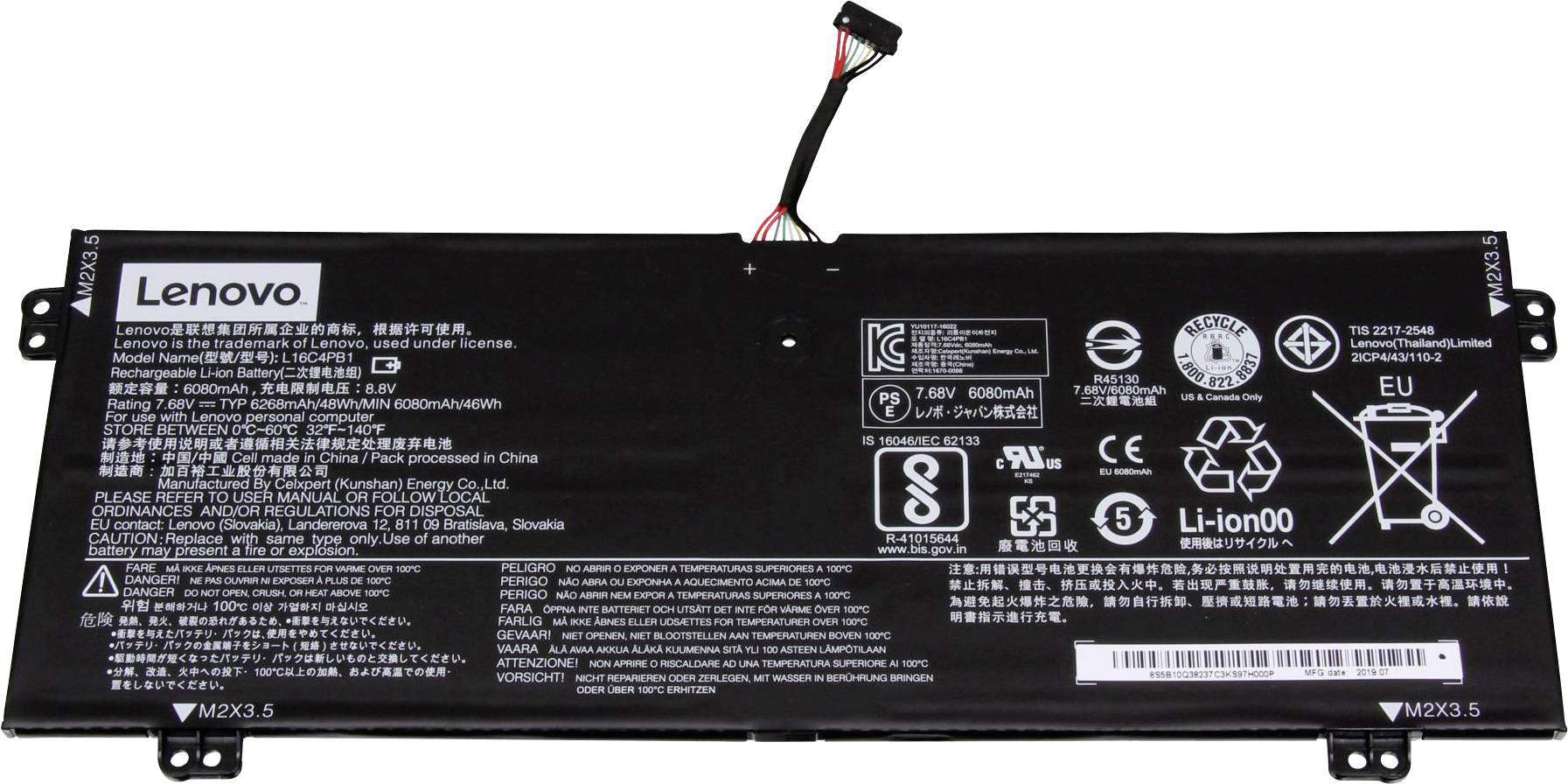 Lenovo Notebook-Akku 5B10Q38238 7.68V 6268 mAh