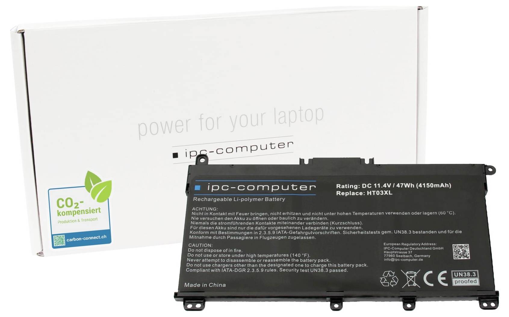 Ipc-computer Notebook-Akku HT03-H REPLACE 11.4V 4150 mAh HP
