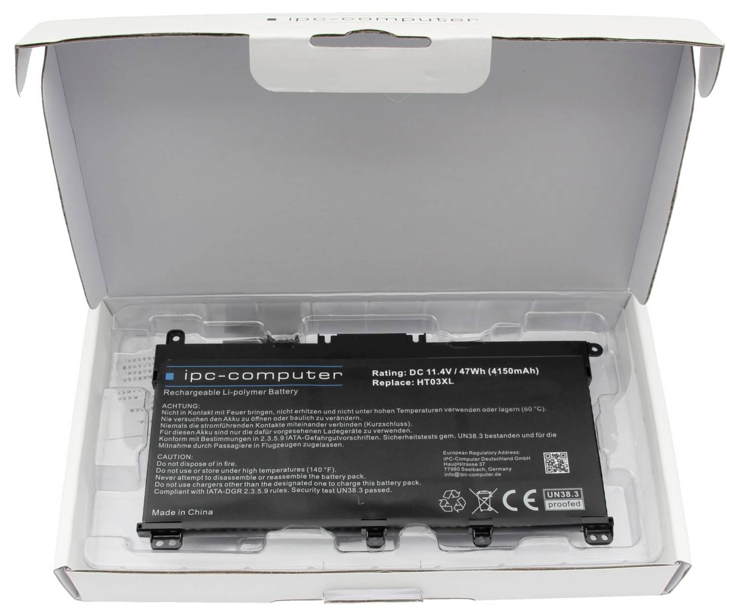 Ipc-computer Notebook-Akku HT03-H REPLACE 11.4V 4150 mAh HP