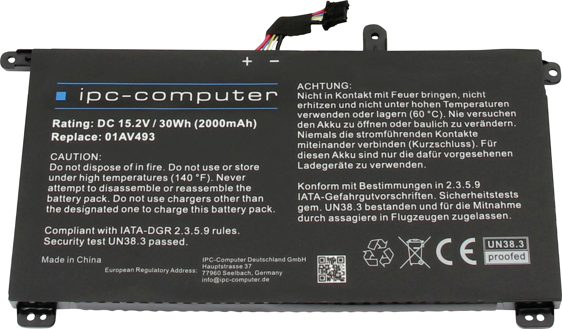 Ipc-computer Notebook-Akku 01AV493 REPLACE 15.2V 2000 mAh Lenovo