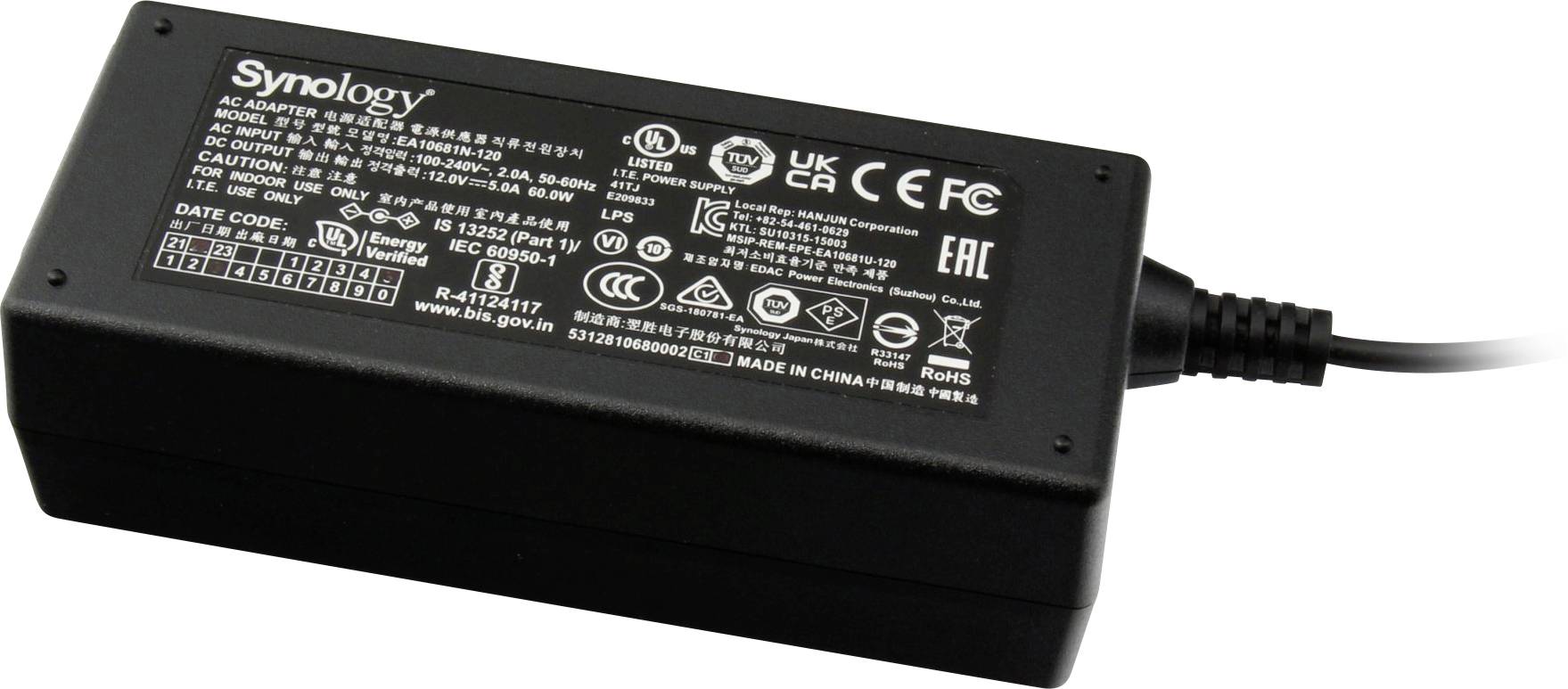 Synology EA10681N-120, 14-060045316 Notebook-Netzteil 60 W 12 V 5 A