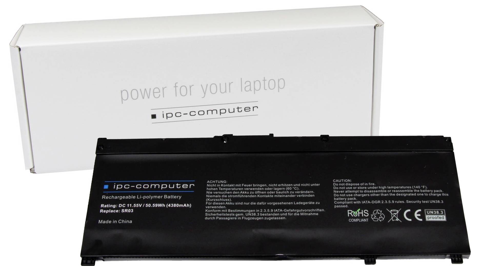 Ipc-computer Notebook-Akku SR03-H REPLACE 11.55V 4380 mAh HP