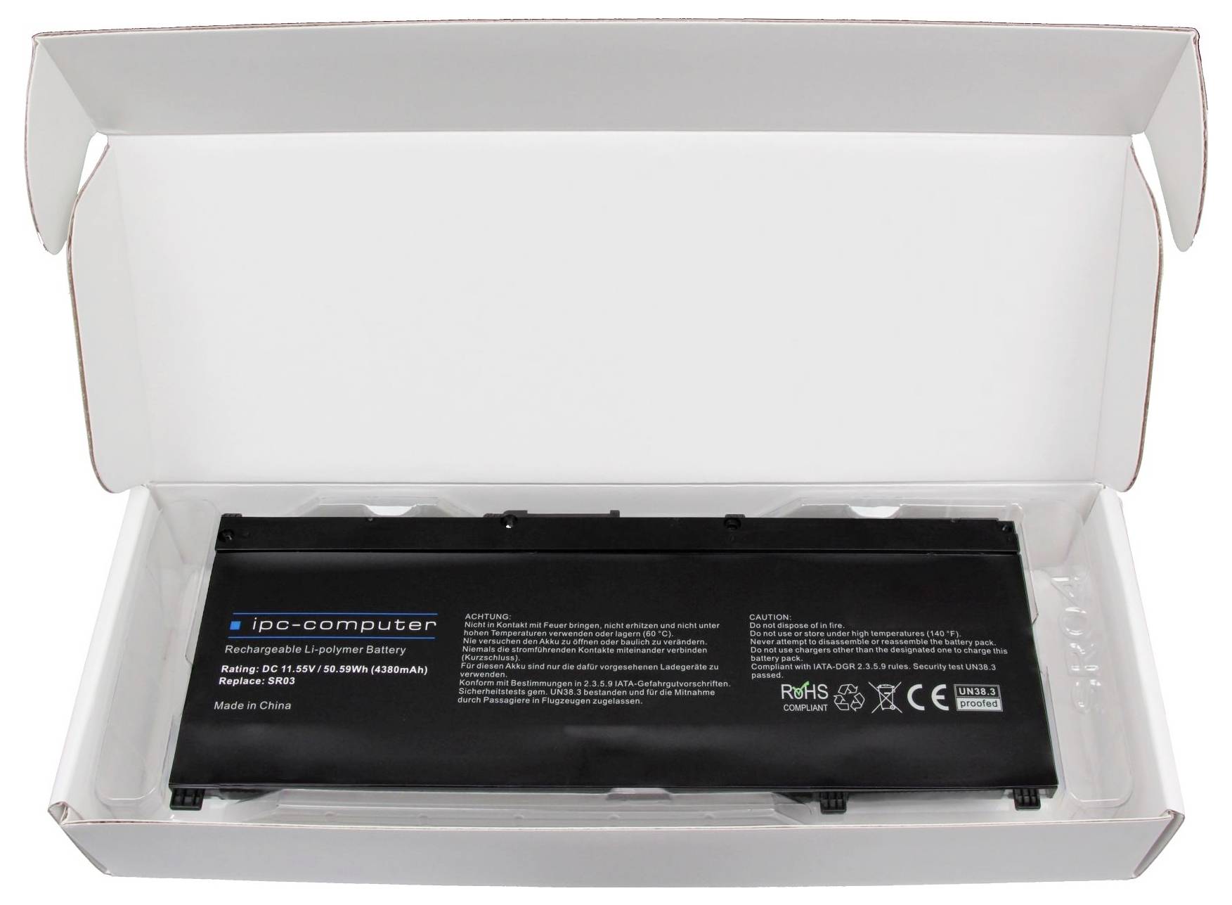 Ipc-computer Notebook-Akku SR03-H REPLACE 11.55V 4380 mAh HP