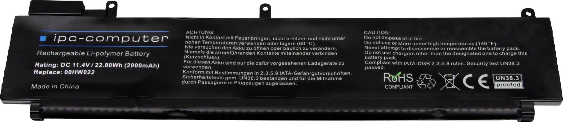 Ipc-computer Notebook-Akku 00HW022 REPLACE 11.4V 2000 mAh Lenovo