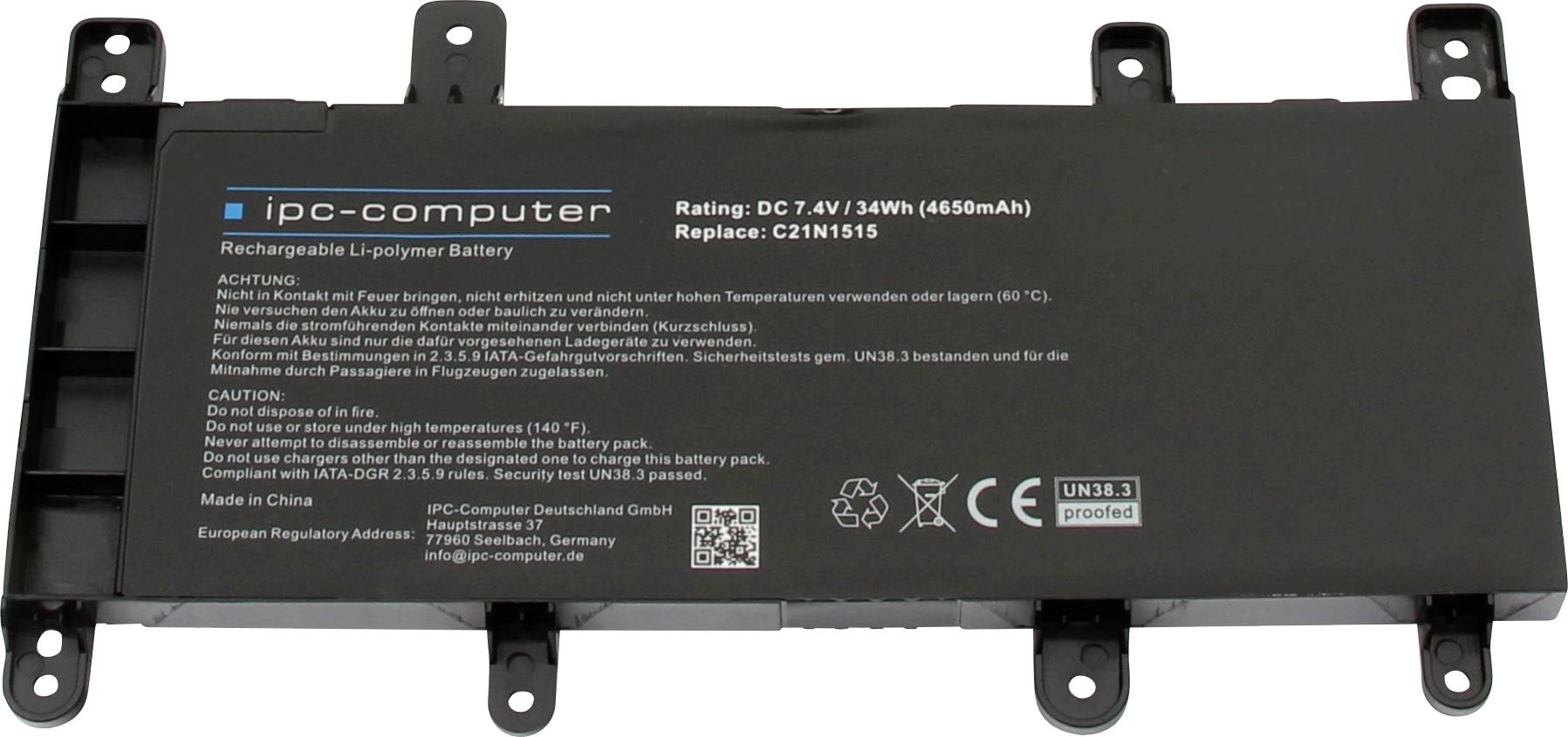 Ipc-computer Notebook-Akku C21N515 REPLACE 7.4V 4650 mAh Asus