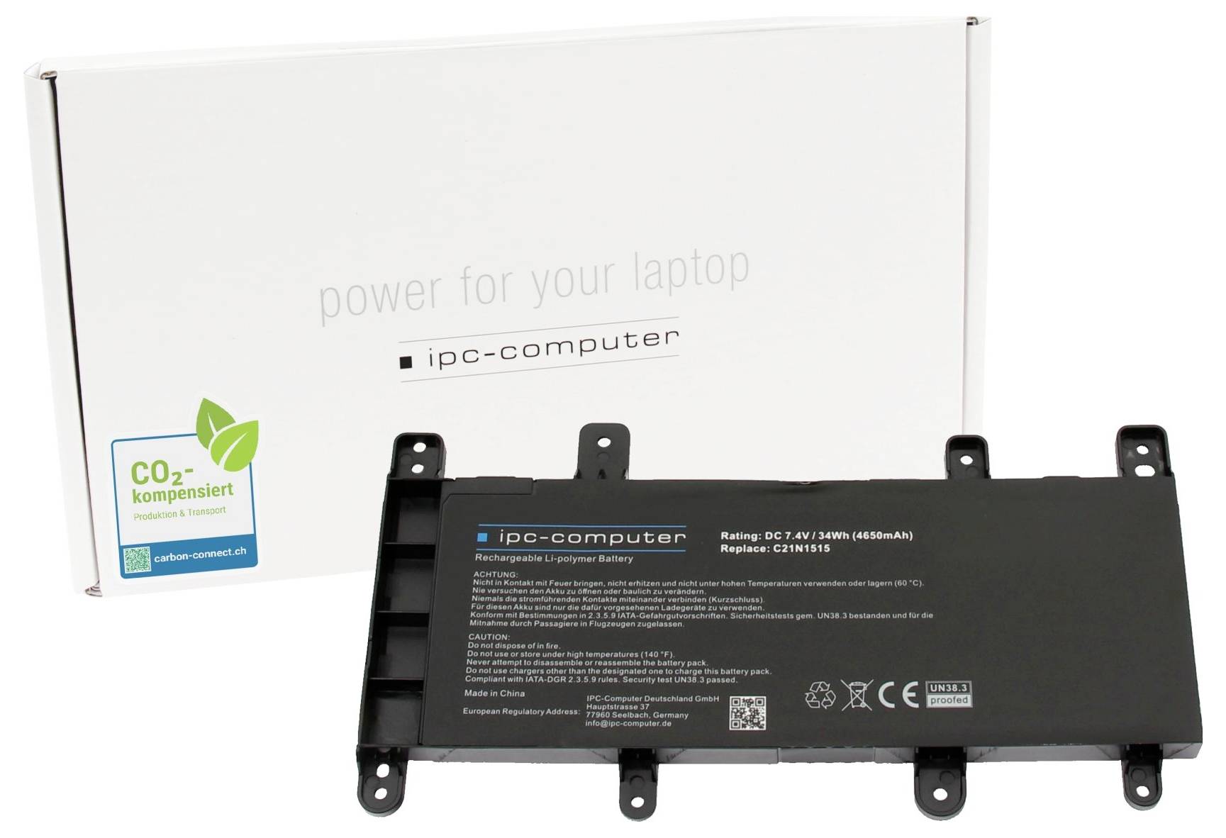Ipc-computer Notebook-Akku C21N515 REPLACE 7.4V 4650 mAh Asus
