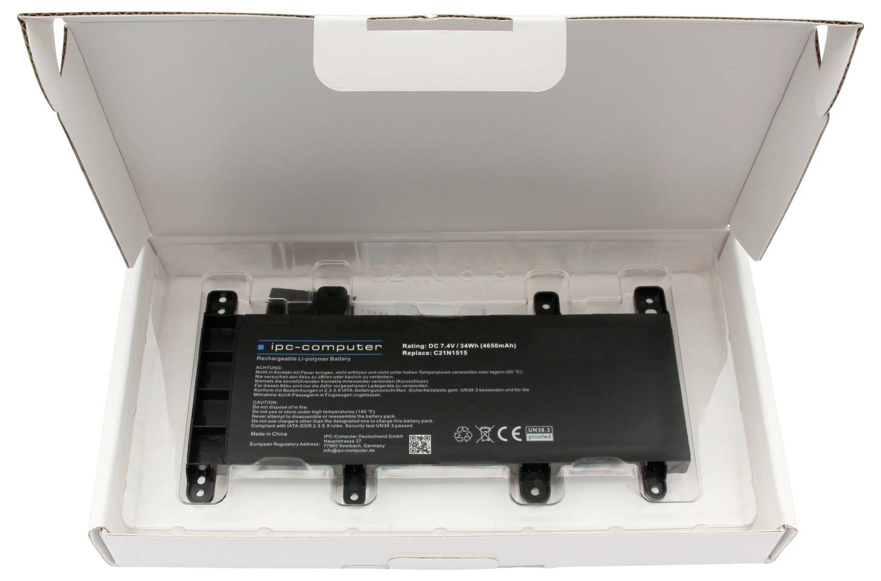 Ipc-computer Notebook-Akku C21N515 REPLACE 7.4V 4650 mAh Asus