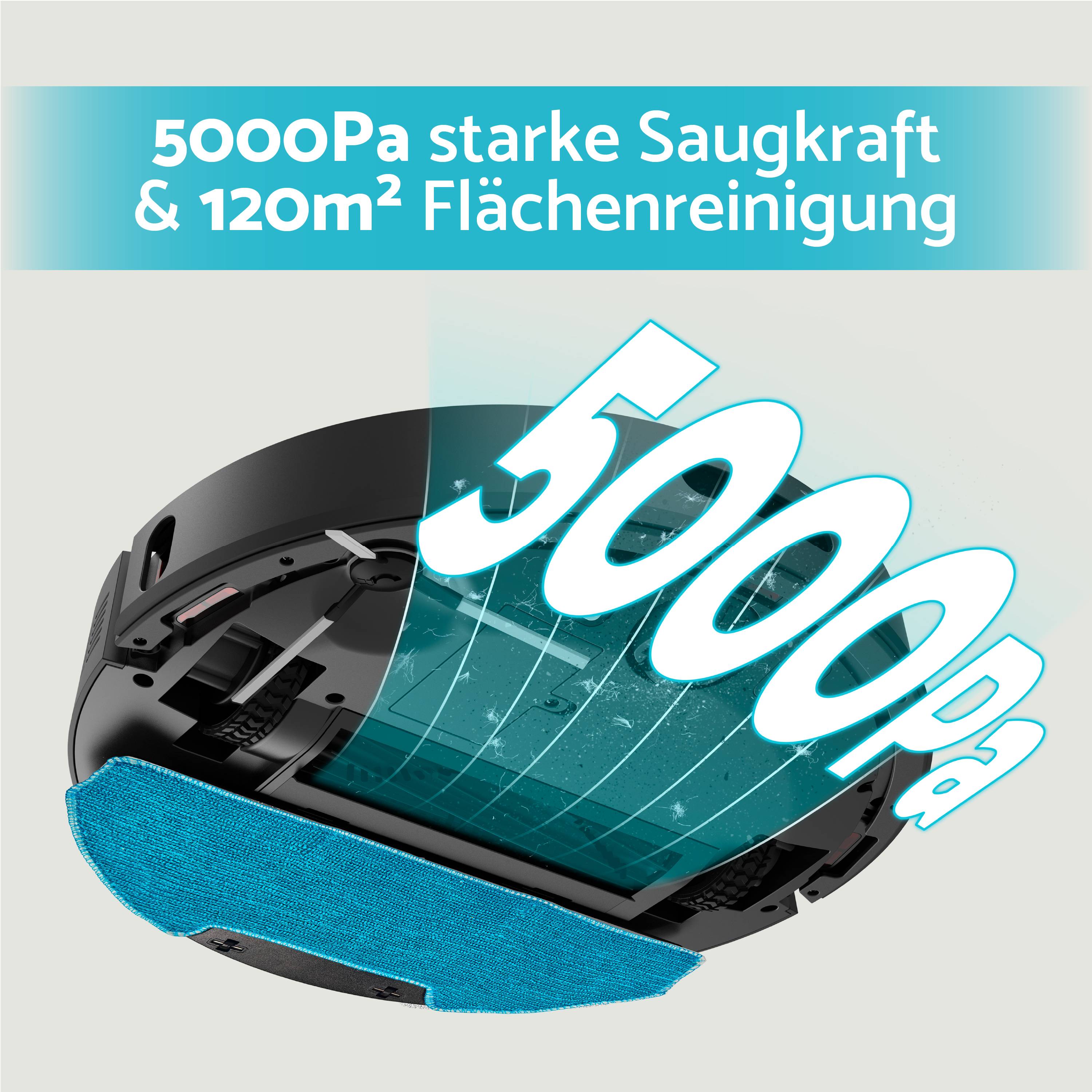 Aeco Vacubot X5 Saug-und Wischroboter Schwarz App gesteuert, Fernbedienbar