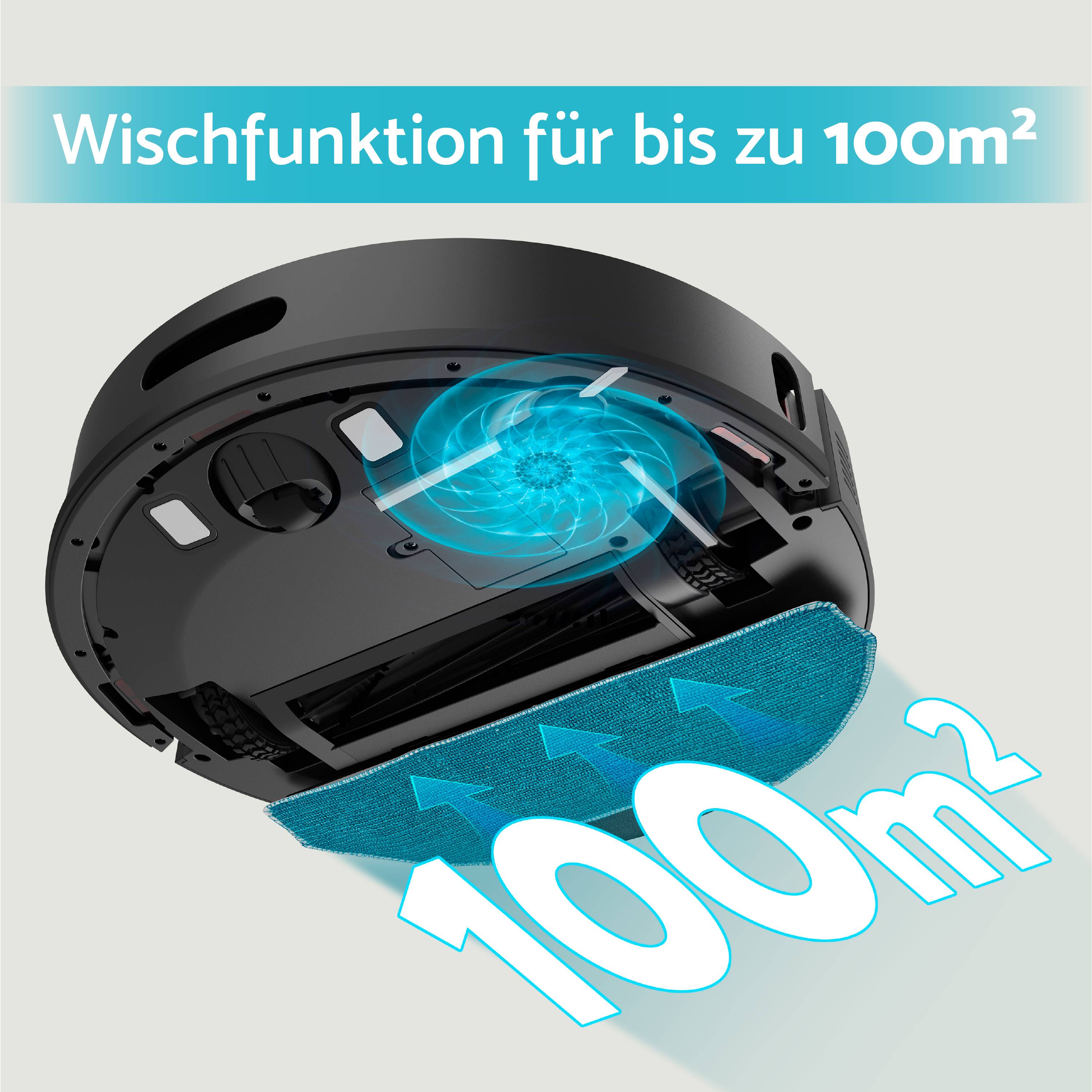 Aeco Vacubot X5 Saug-und Wischroboter Schwarz App gesteuert, Fernbedienbar