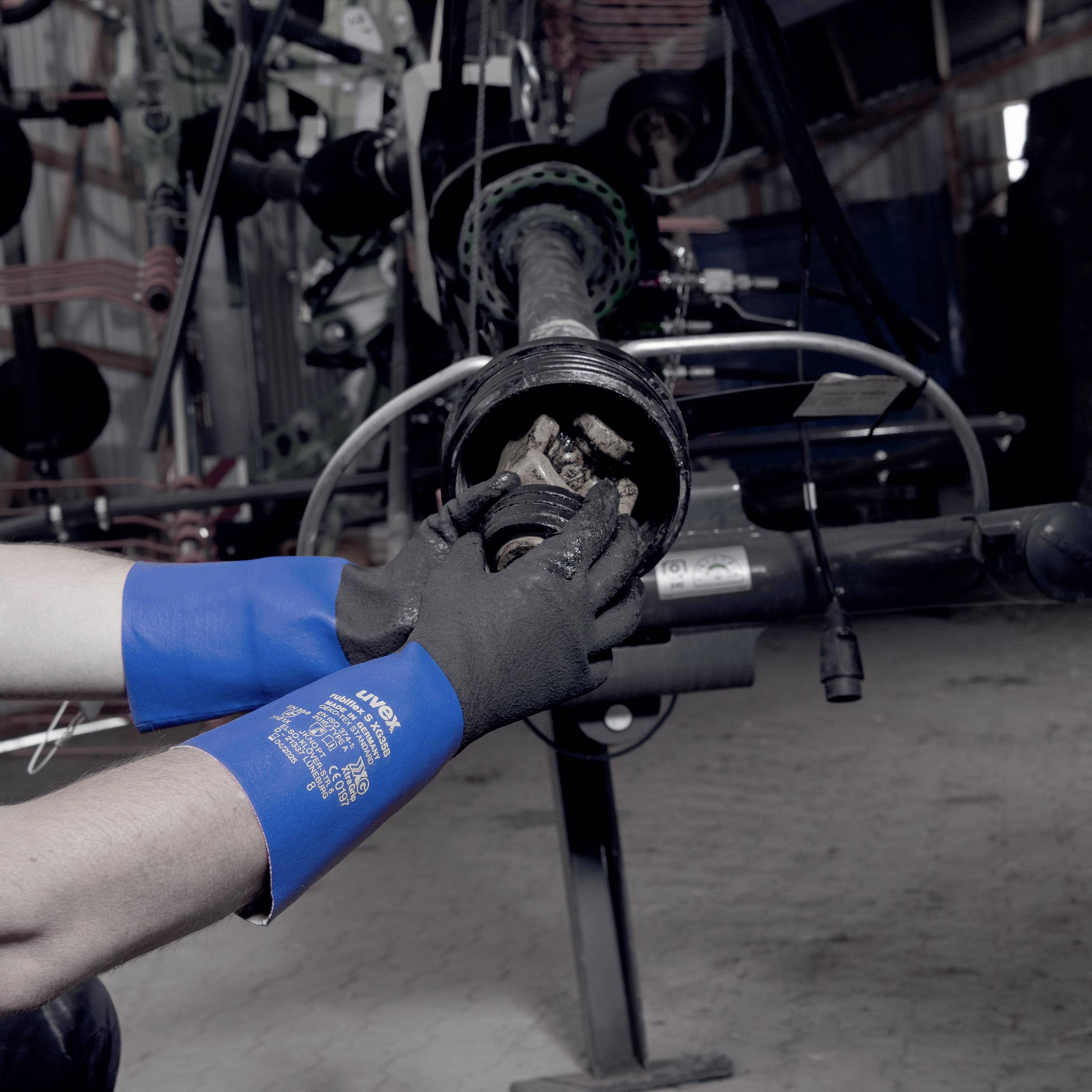 Uvex 6055709 rubiflex S XG35B Chemiekalienhandschuh Größe (Handschuhe): 9 1 Paar