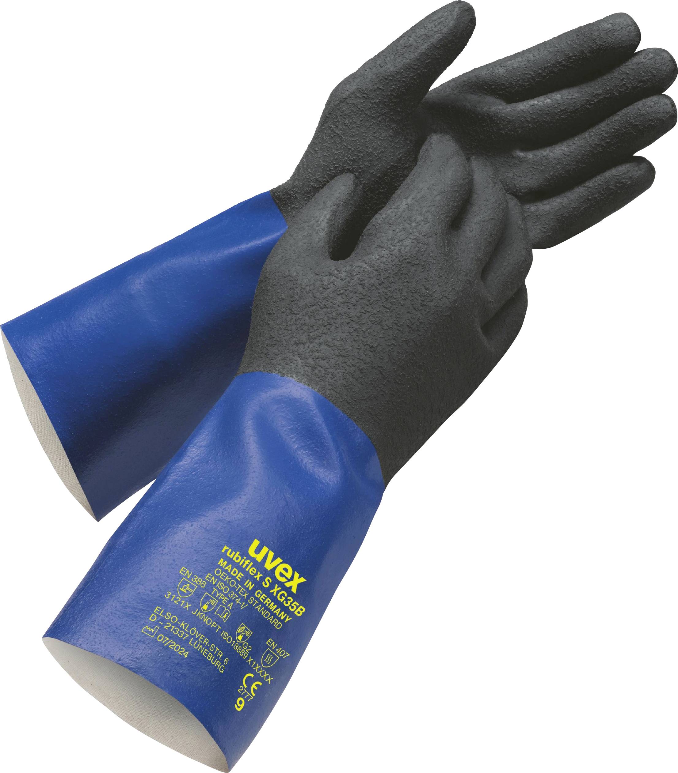 Uvex 6055710 rubiflex S XG35B Chemiekalienhandschuh Größe (Handschuhe): 10 1 Paar