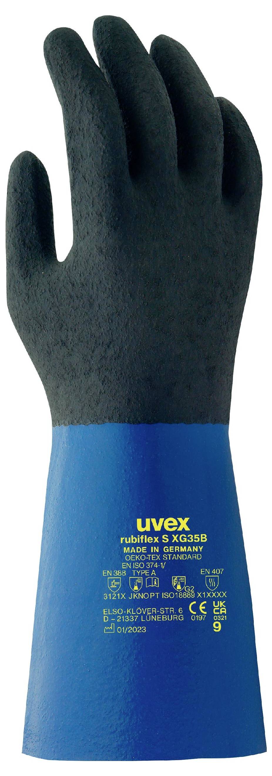 Uvex 6055710 rubiflex S XG35B Chemiekalienhandschuh Größe (Handschuhe): 10 1 Paar