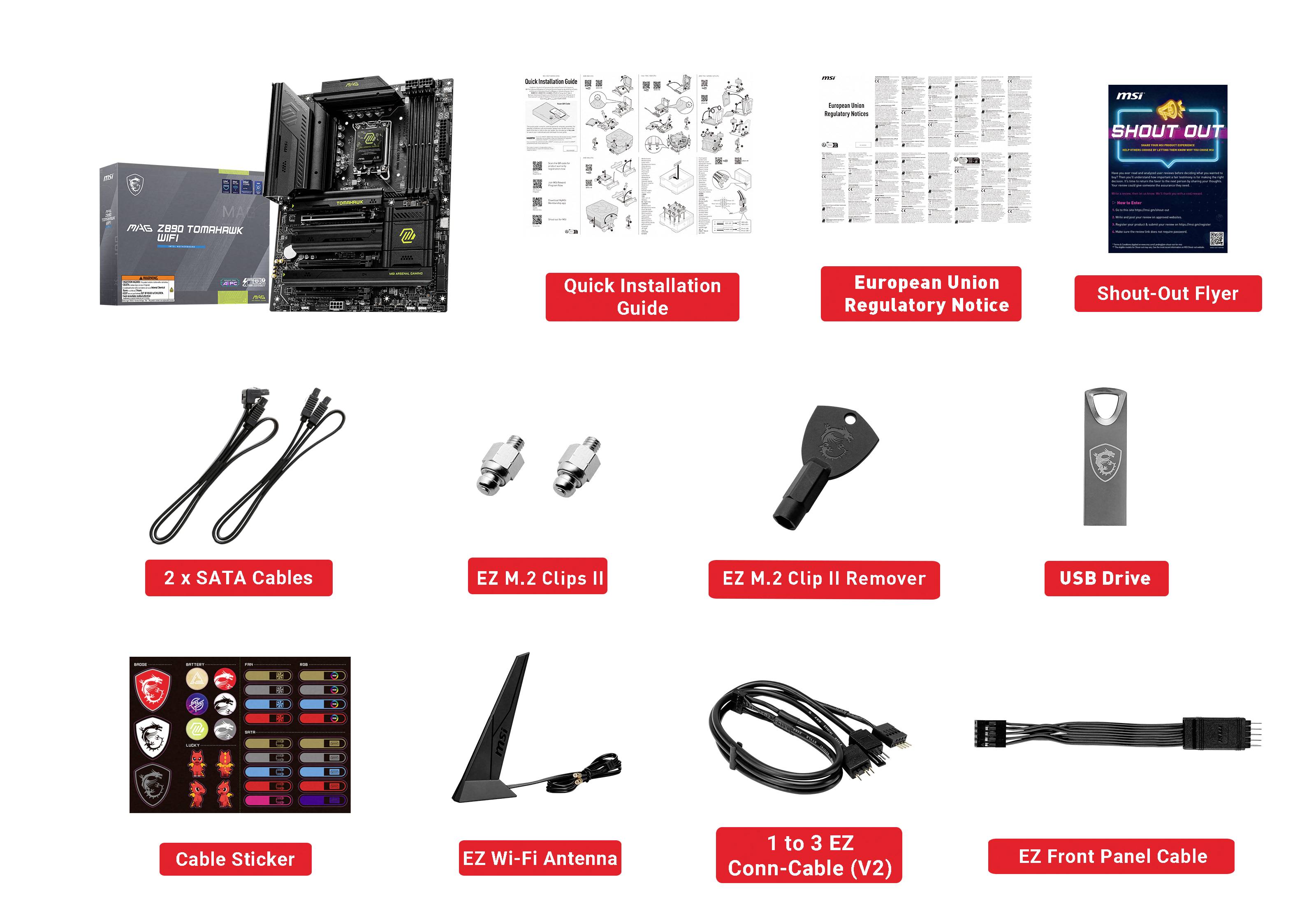 MSI MAG Z890 TOMAHAWK Wifi Mainboard Sockel (PC) Intel® LGA 1851 Formfaktor (Details) ATX Mainboard-Chipsatz Intel® Z890