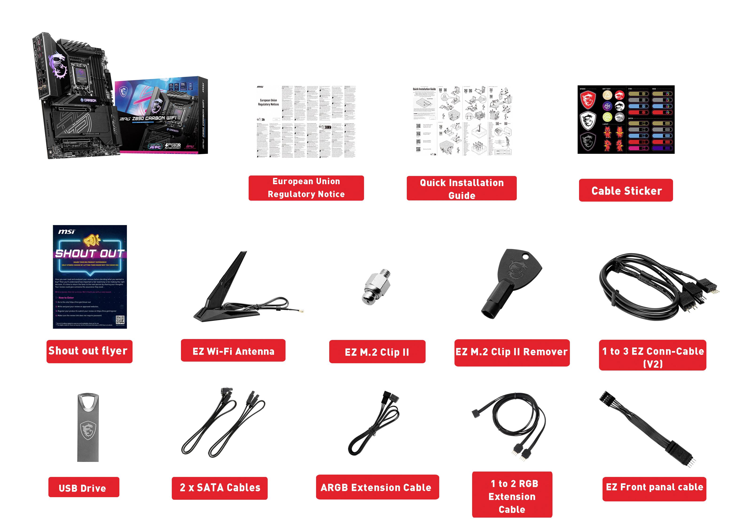 MSI MPG Z890 Carbon Wifi Mainboard Sockel (PC) Intel® LGA 1851 Formfaktor (Details) ATX Mainboard-Chipsatz Intel® Z890