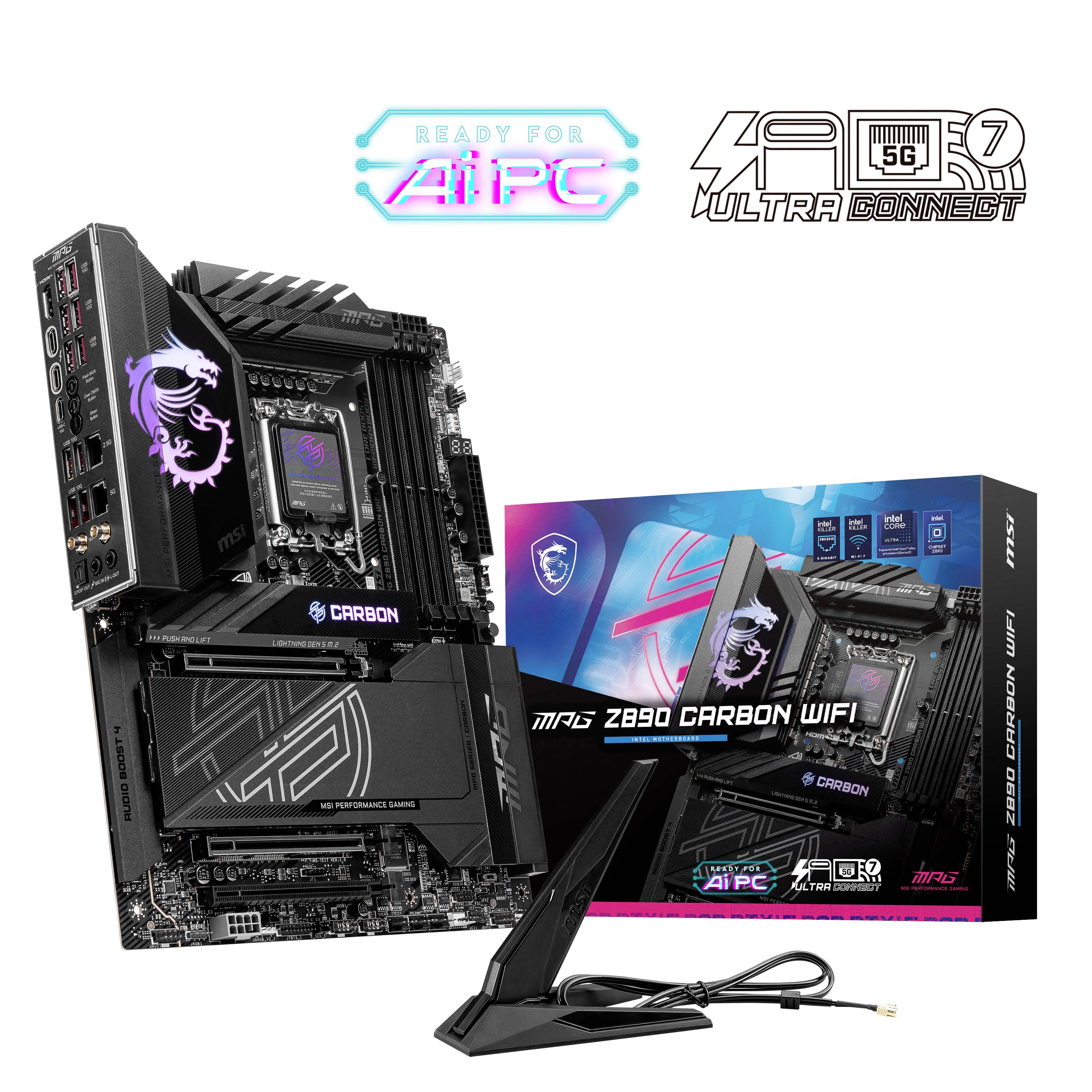 MSI MPG Z890 Carbon Wifi Mainboard Sockel (PC) Intel® LGA 1851 Formfaktor (Details) ATX Mainboard-Chipsatz Intel® Z890