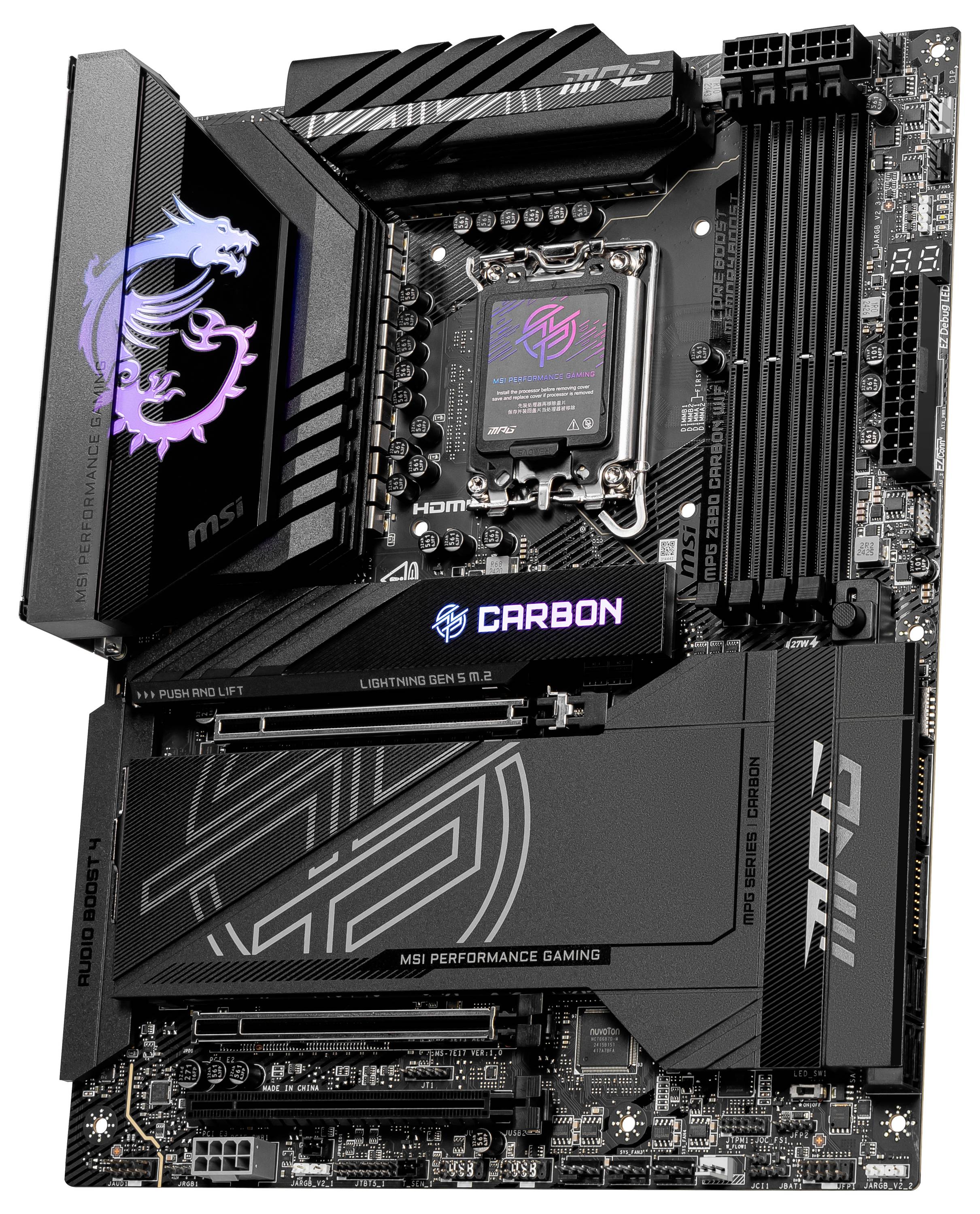 MSI MPG Z890 Carbon Wifi Mainboard Sockel (PC) Intel® LGA 1851 Formfaktor (Details) ATX Mainboard-Chipsatz Intel® Z890