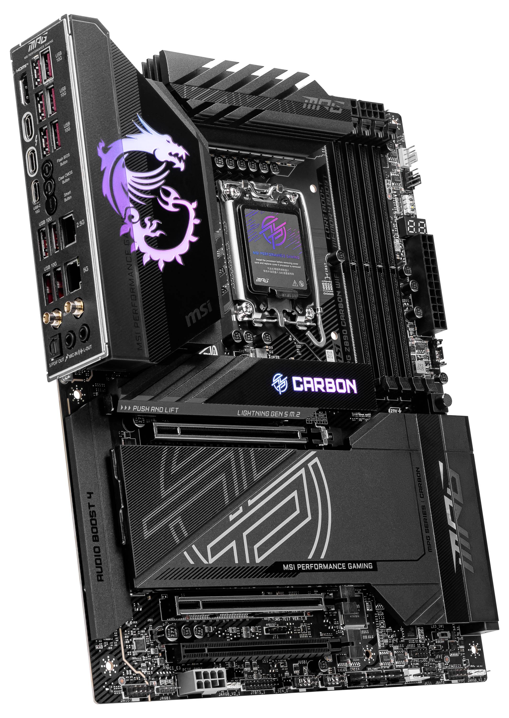 MSI MPG Z890 Carbon Wifi Mainboard Sockel (PC) Intel® LGA 1851 Formfaktor (Details) ATX Mainboard-Chipsatz Intel® Z890