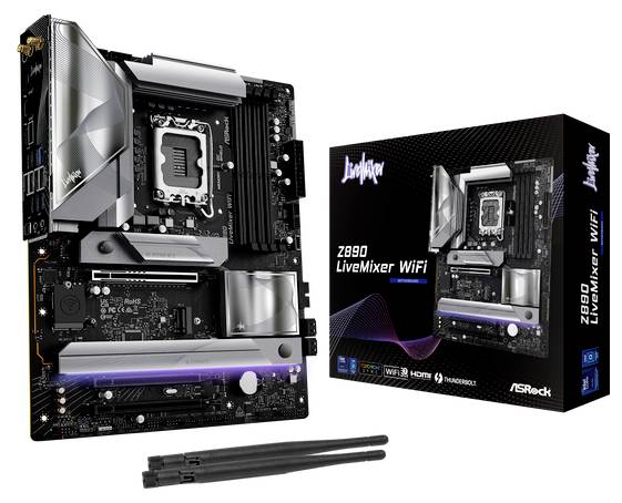 ASRock Z890 LiveMixer WiFi Mainboard Sockel (PC) Intel® LGA 1851 Formfaktor (Details) ATX Mainboard-Chipsatz Intel® Z890