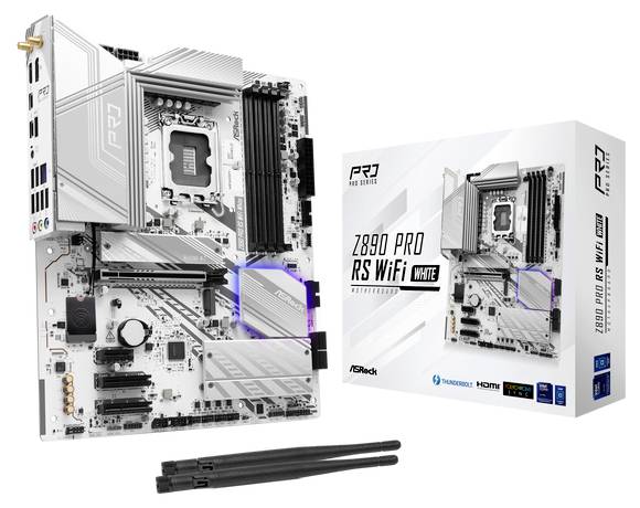 ASRock Z890 Pro RS WiFi White Mainboard Sockel (PC) Intel® LGA 1851 Formfaktor (Details) ATX Mainboard-Chipsatz Intel® Z890