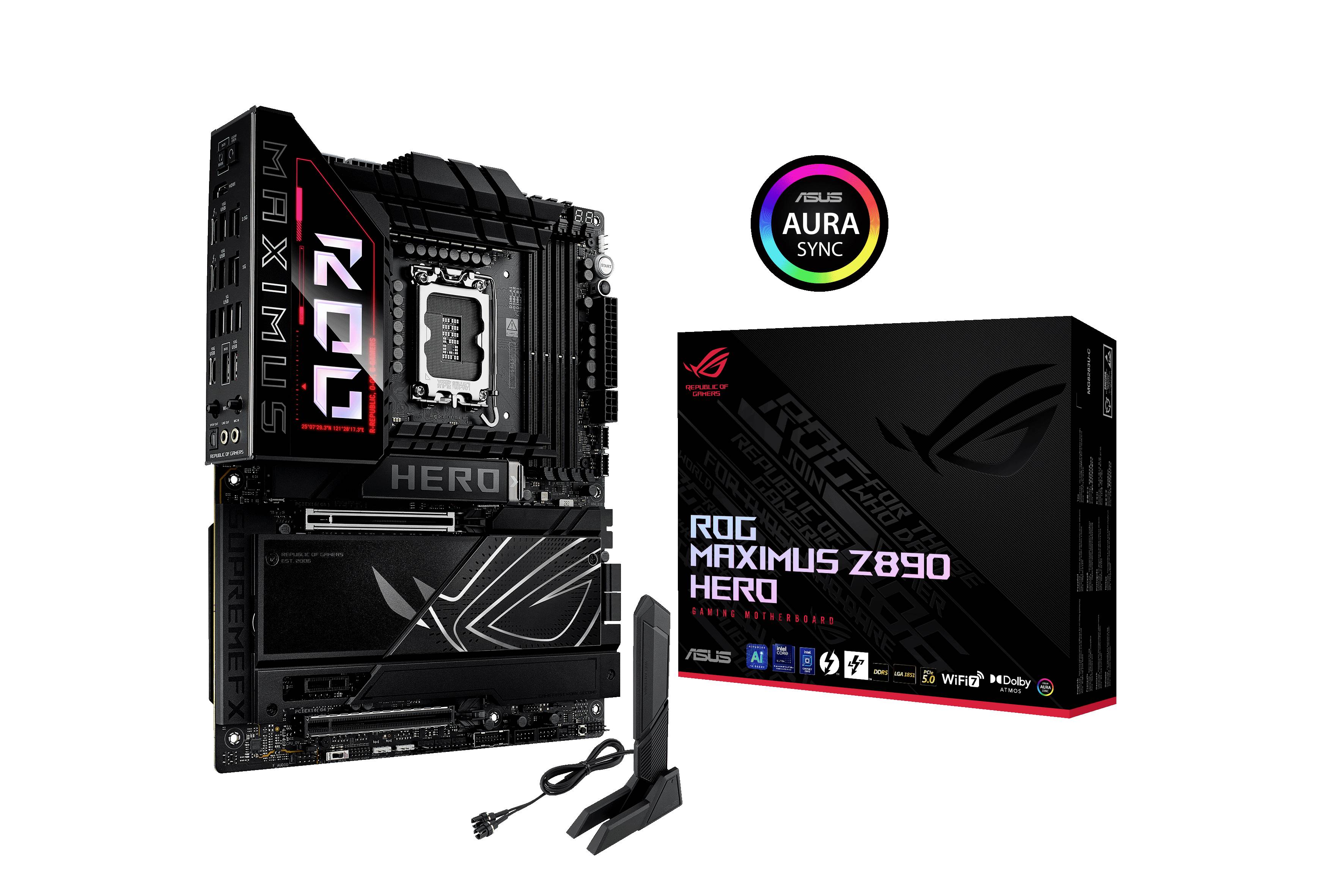 Asus ROG MAXIMUS Z890 HERO Mainboard Sockel (PC) Intel® LGA 1851 Formfaktor (Details) ATX Mainboard-Chipsatz Intel® Z890