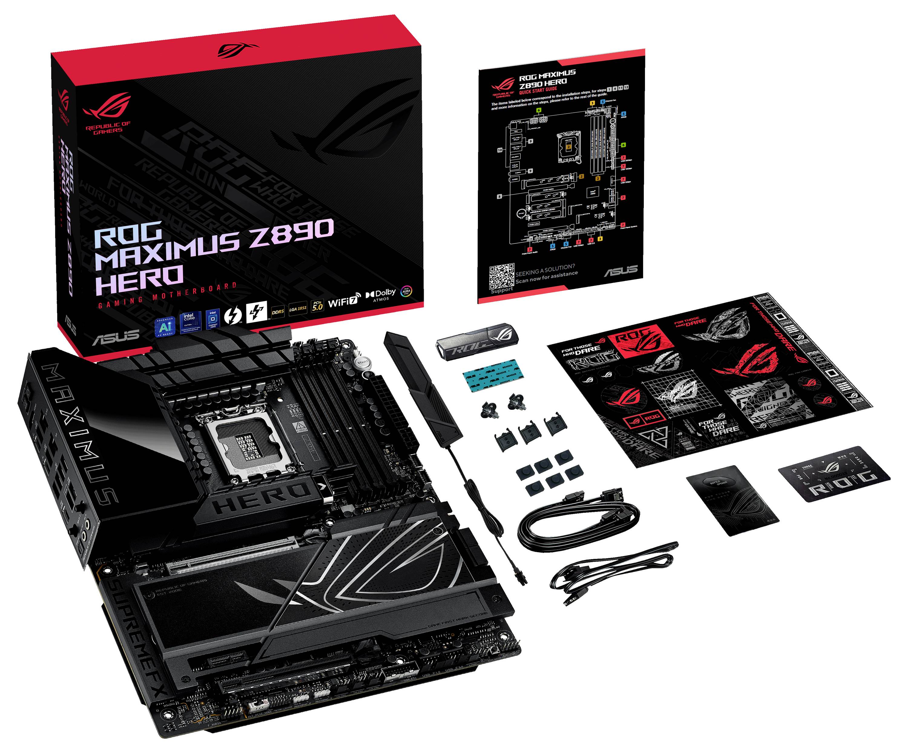 Asus ROG MAXIMUS Z890 HERO Mainboard Sockel (PC) Intel® LGA 1851 Formfaktor (Details) ATX Mainboard-Chipsatz Intel® Z890