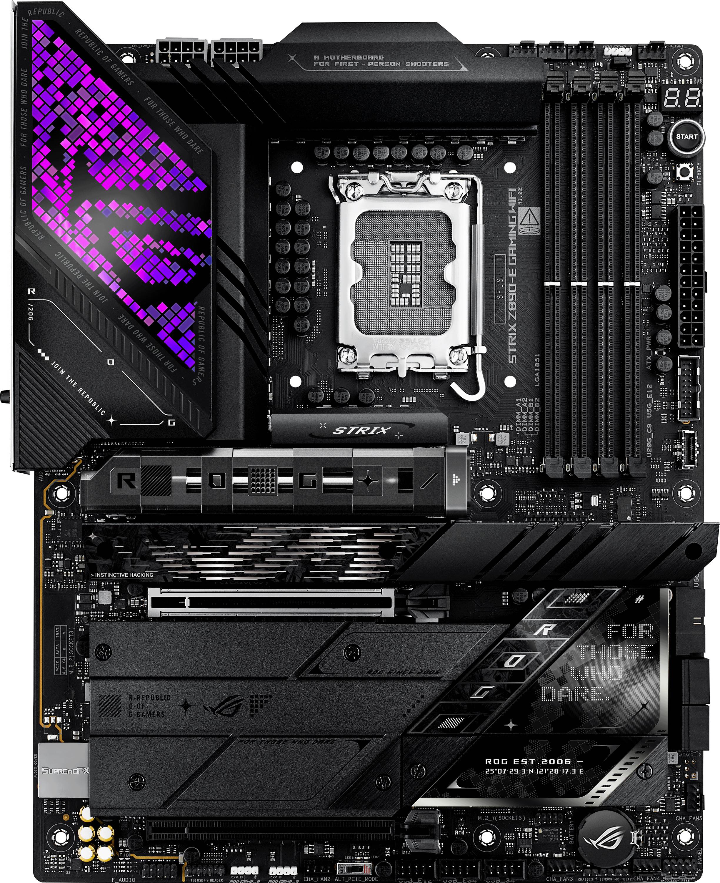Asus ROG STRIX Z890-E GAMING WIFI Mainboard Sockel (PC) Intel® LGA 1851 Formfaktor (Details) ATX Mainboard-Chipsatz Intel® Z890