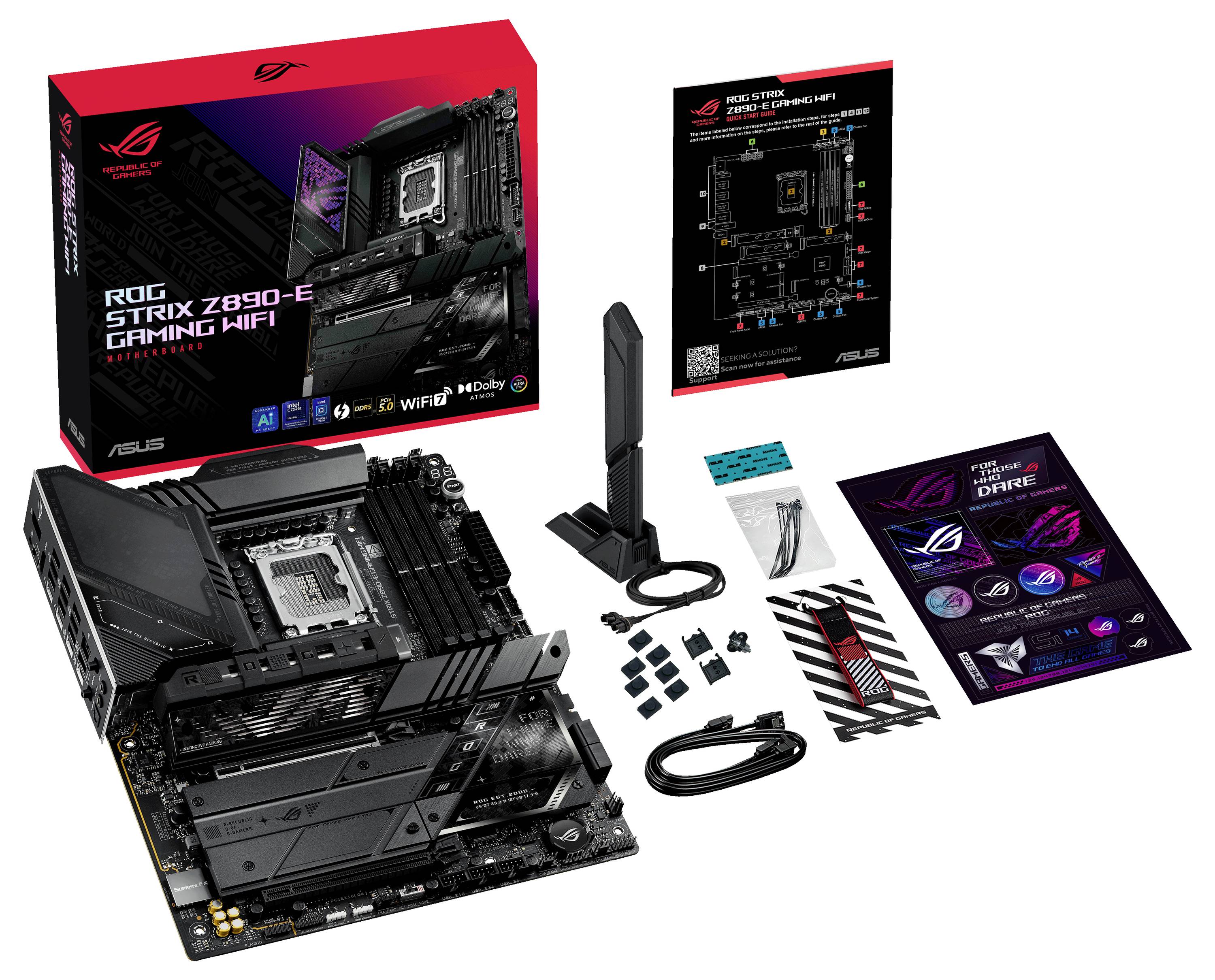 Asus ROG STRIX Z890-E GAMING WIFI Mainboard Sockel (PC) Intel® LGA 1851 Formfaktor (Details) ATX Mainboard-Chipsatz Intel® Z890