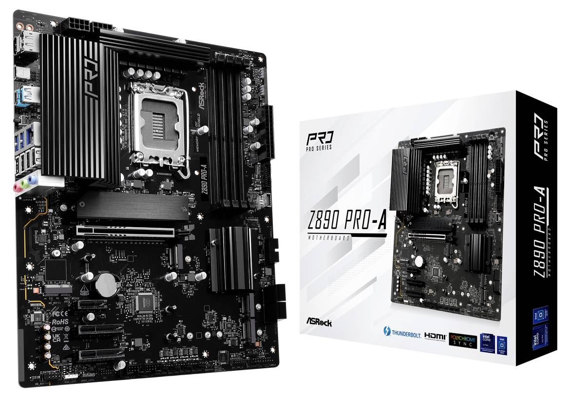 ASRock Z890 Pro-A Mainboard Sockel (PC) Intel® LGA 1851 Formfaktor (Details) ATX Mainboard-Chipsatz Intel® Z890