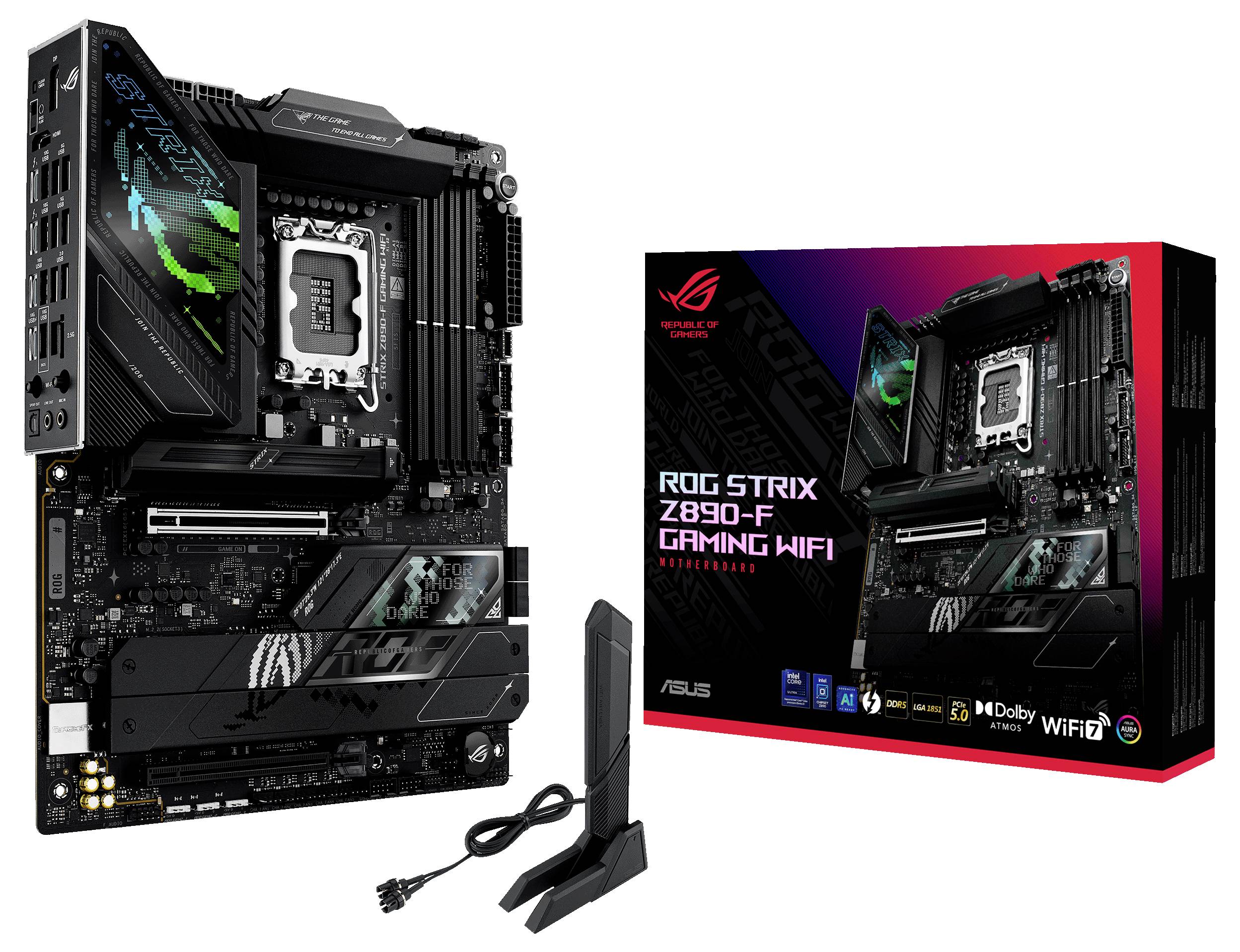 Asus ROG STRIX Z890-F GAMING WIFI Mainboard Sockel (PC) Intel® LGA 1851 Formfaktor (Details) ATX Mainboard-Chipsatz Intel® Z890