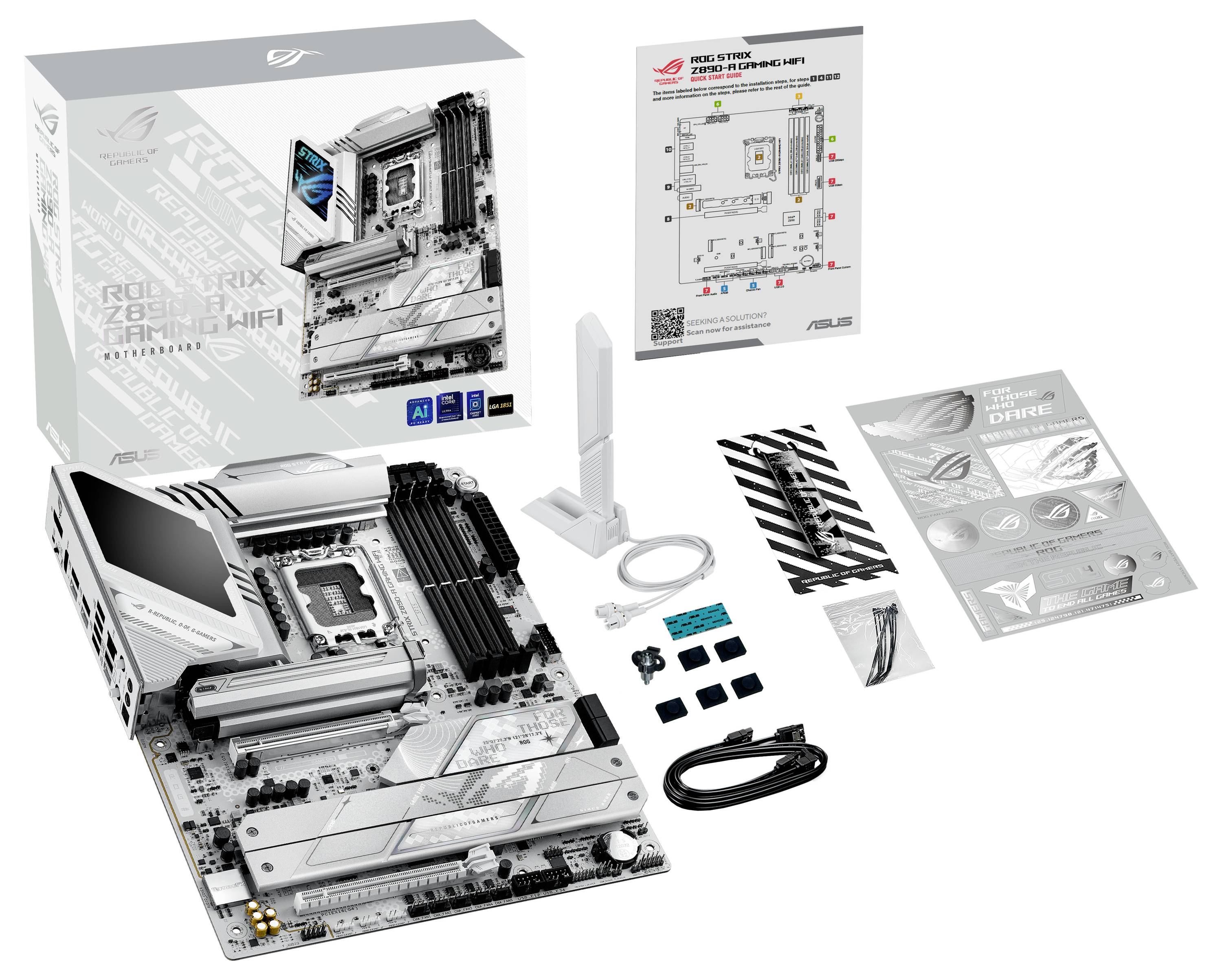 Asus ROG STRIX Z890-A GAMING WIFI Mainboard Sockel (PC) Intel® LGA 1851 Formfaktor (Details) ATX Mainboard-Chipsatz Intel® Z890