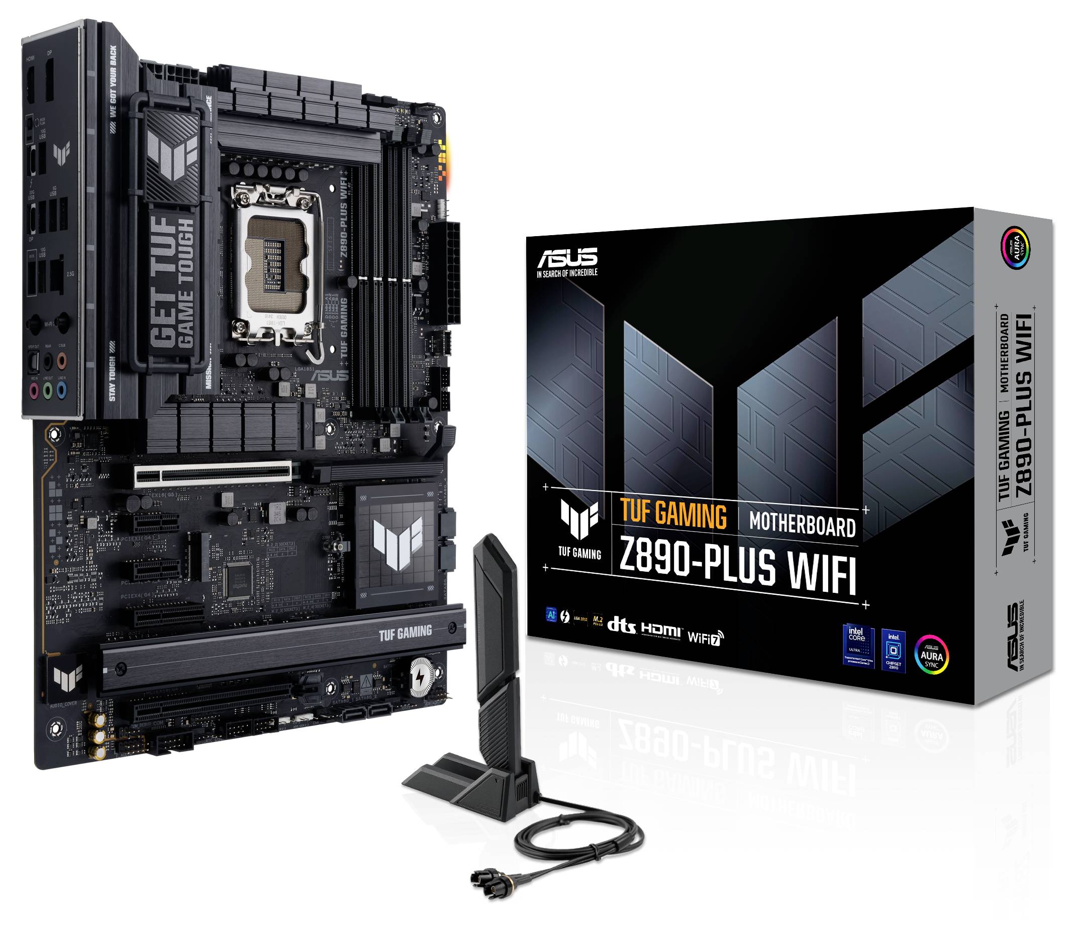 Asus TUF GAMING Z890-PLUS WIFI Mainboard Sockel (PC) Intel® LGA 1851 Formfaktor (Details) ATX Mainboard-Chipsatz Intel® Z890