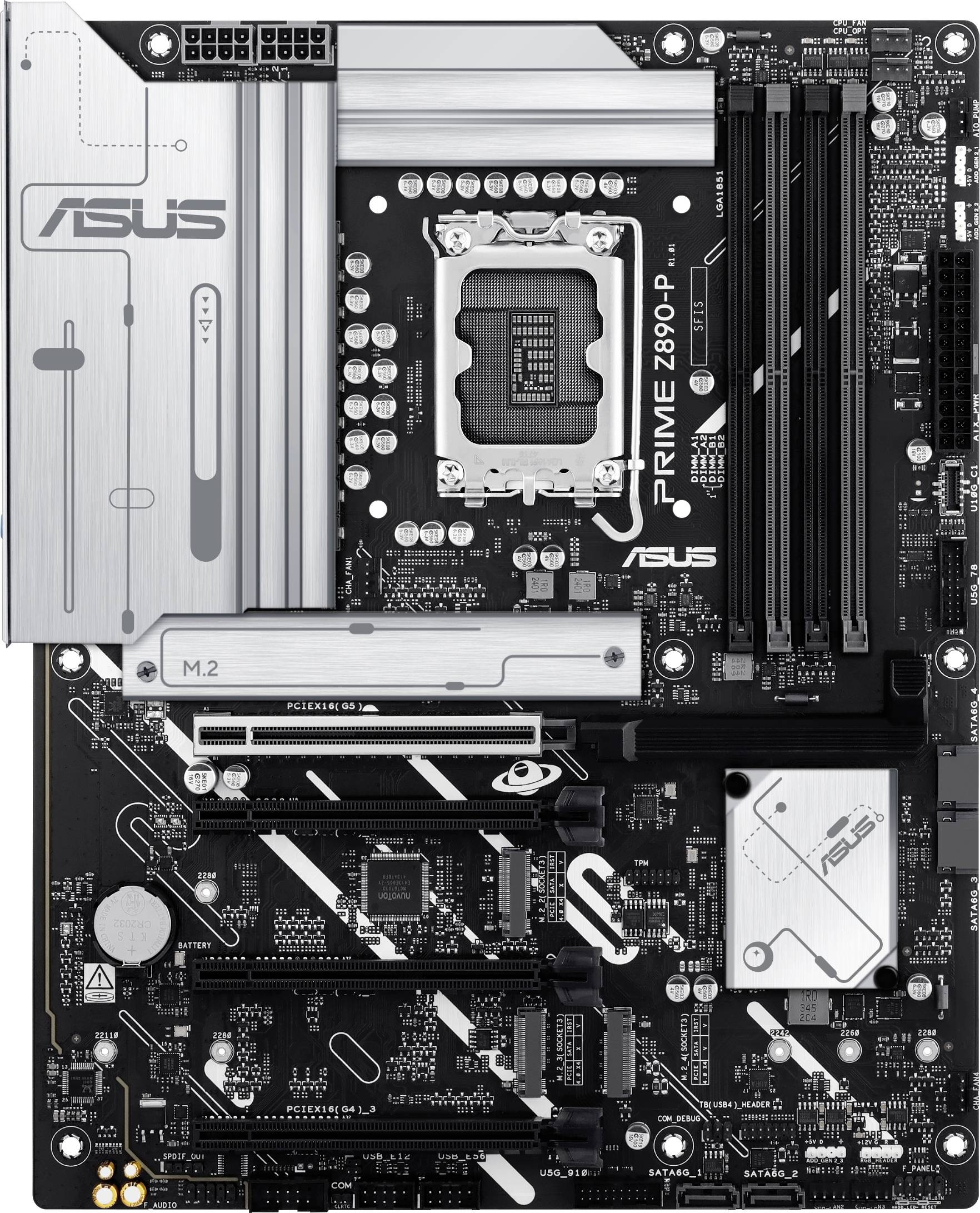 'ASUS Prime Z690-P' Hauptplatine: Schwarzes Design mit silbernen Akzenten, für DDR5-RAM und Sockel LGA 1700-Prozessoren geeignet.