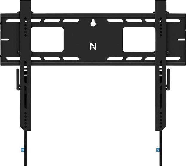 Wandhalterung für Fernseher, schwarz, mit verstellbaren Schienen und Kabelmanagement. Ideal für flache und geneigte Montage.
