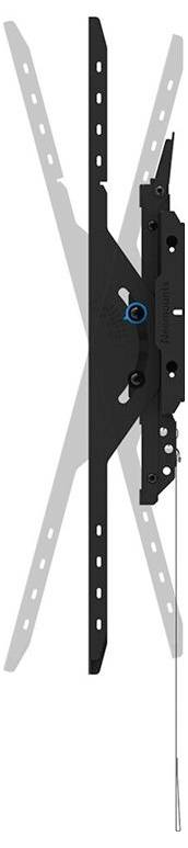Wandhalterung für Flachbildfernseher, schwarz, schwenk- und neigbar mit Schlitzlöchern für Montage, seitliche Ansicht.