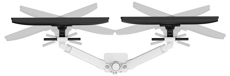 Neomounts DS65S-950WH2 Monitor-Tischhalterung 61cm (24") - 86,4cm (34") Weiß Höhenverstellbar, Neigbar, Schwenkbar, Rotierbar