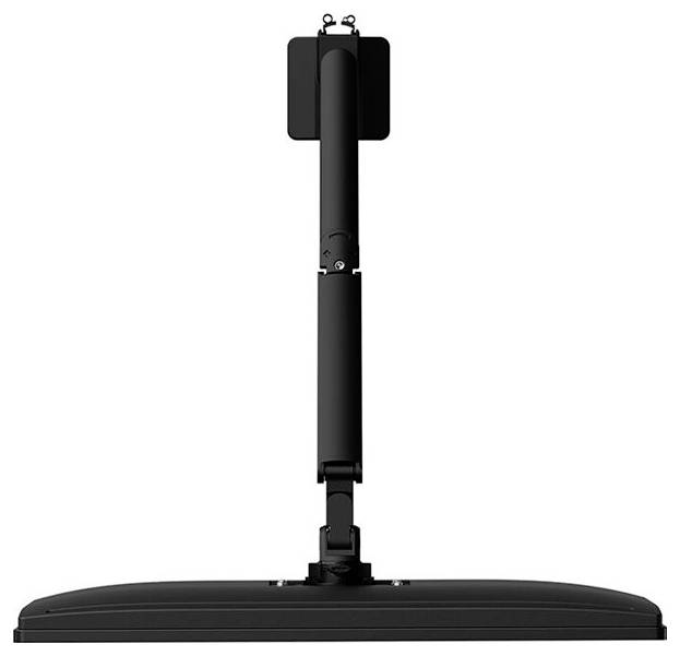 Monitorstandfuß, schwarz, mit vertikaler Hauptstütze und rechteckiger Basis, geeignet für die Befestigung von Monitorbildschirmen.