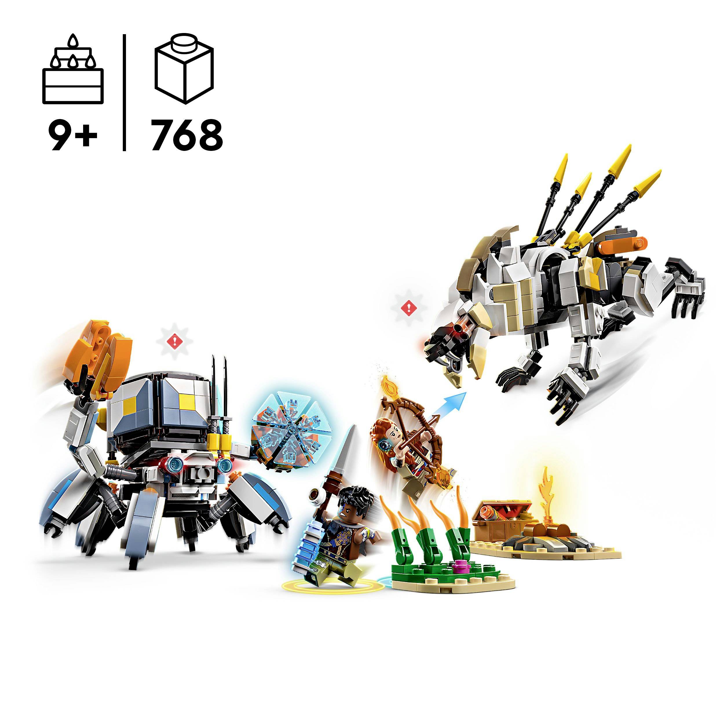LEGO® ICONS™ 77037 Horizon Aloy und Varl vs. Panzerwanderer und Sägezahn