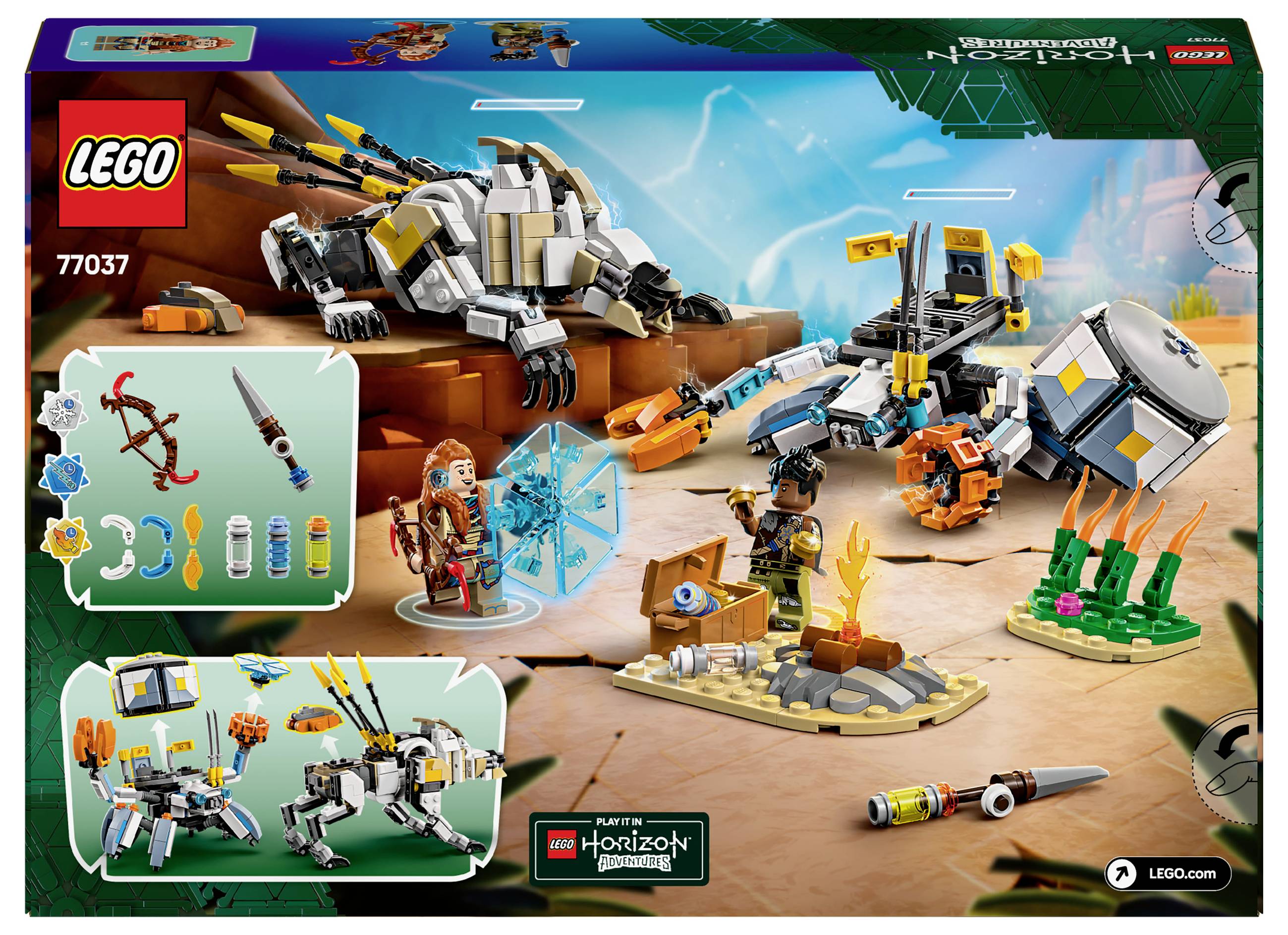 LEGO® ICONS™ 77037 Horizon Aloy und Varl vs. Panzerwanderer und Sägezahn