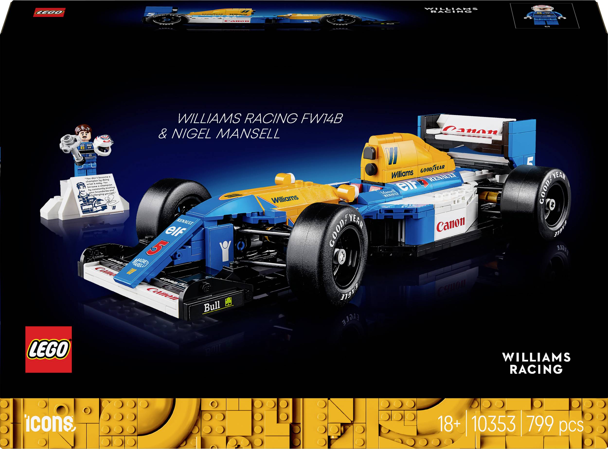 10353 LEGO® ICONS™ Williams Racing FW14B mit Nigel Mansell