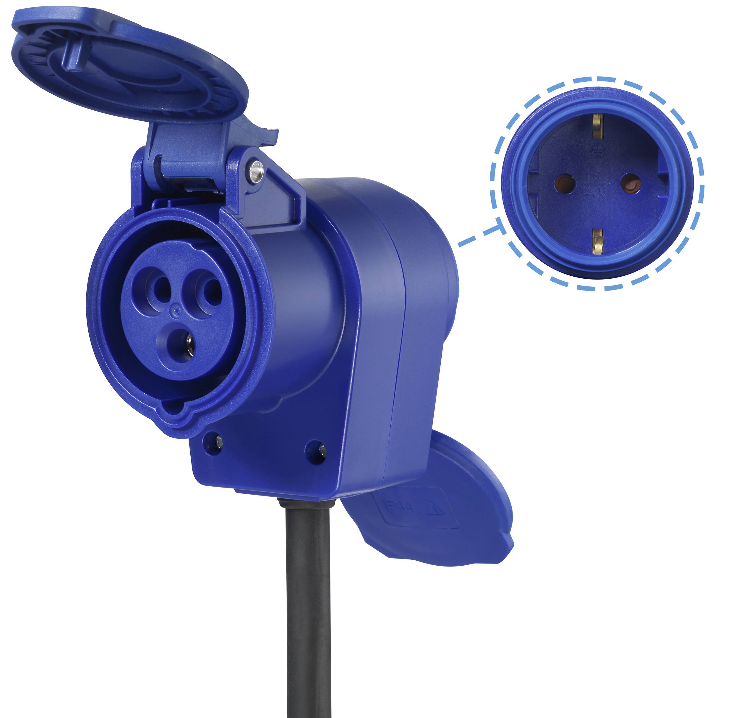 Sygonix SY-6684366 Kabeltrommel 25m Schwarz CEE-Cara-Stecker