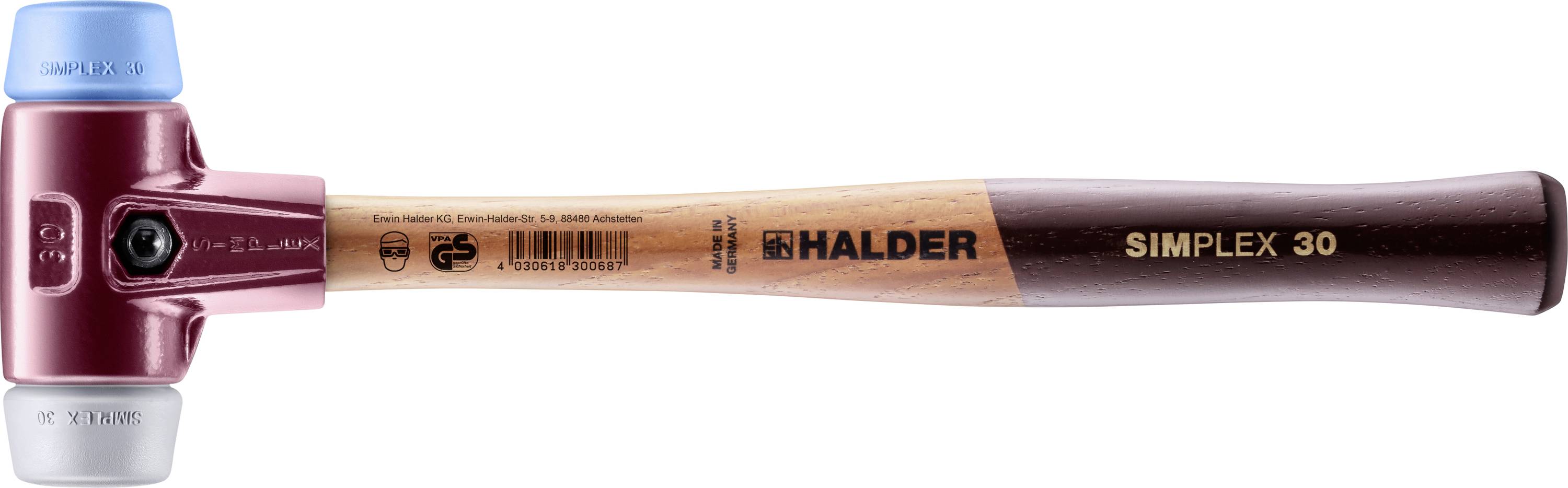 Halder SIMPLEX 3013.030 Schonhammer ergonomischer Griff, mittelhart, weich 340 g 295 mm 1 St.