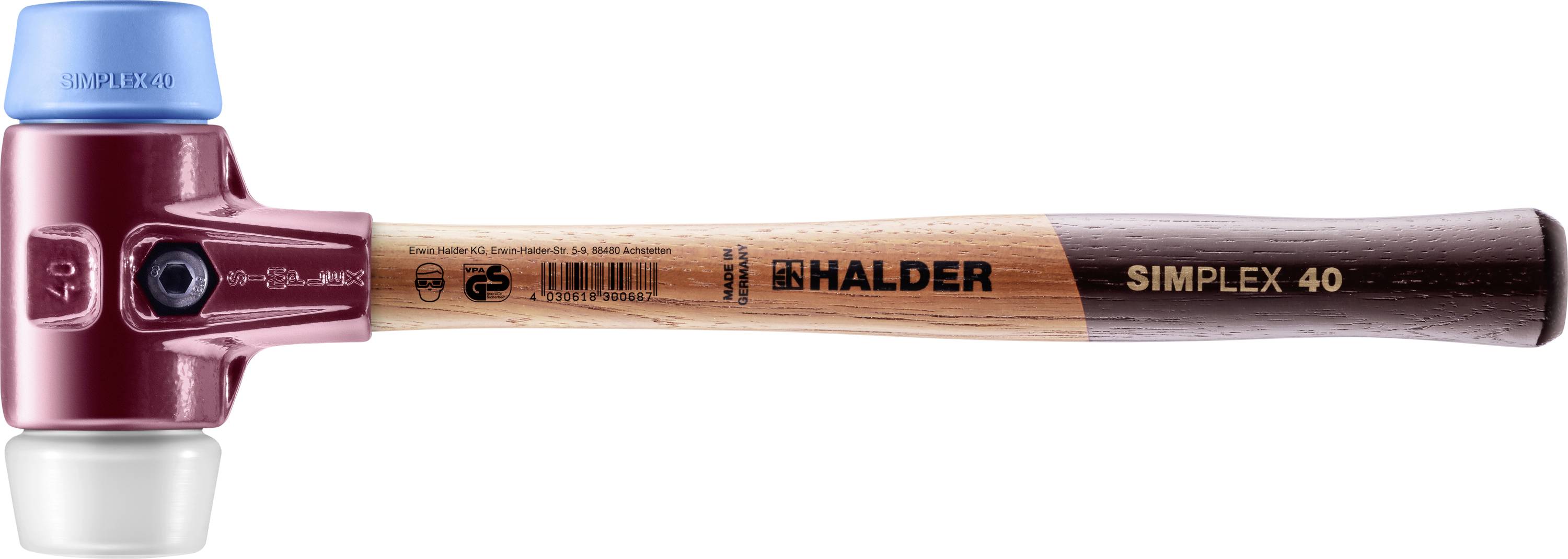 Halder SIMPLEX 3017.040 Schonhammer ergonomischer Griff, mittelhart, weich 615 g 325 mm 1 St.