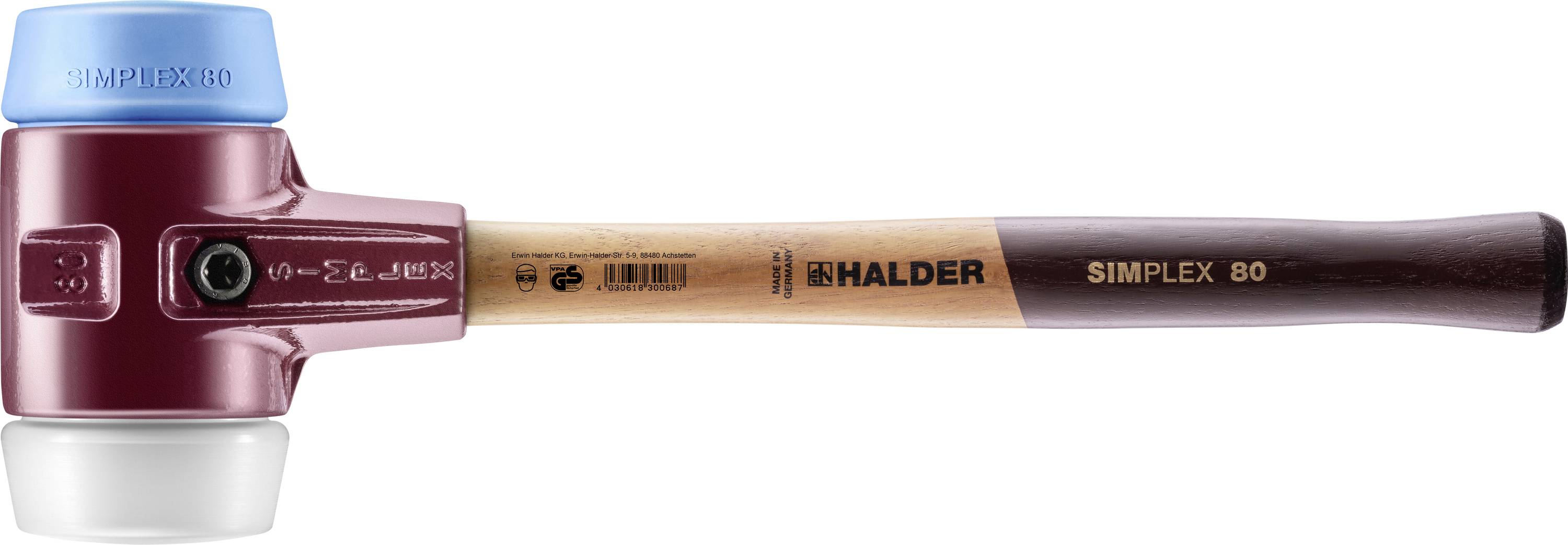 Halder SIMPLEX 3017.080 Schonhammer ergonomischer Griff, mittelhart, weich 2730 g 490 mm 1 St.