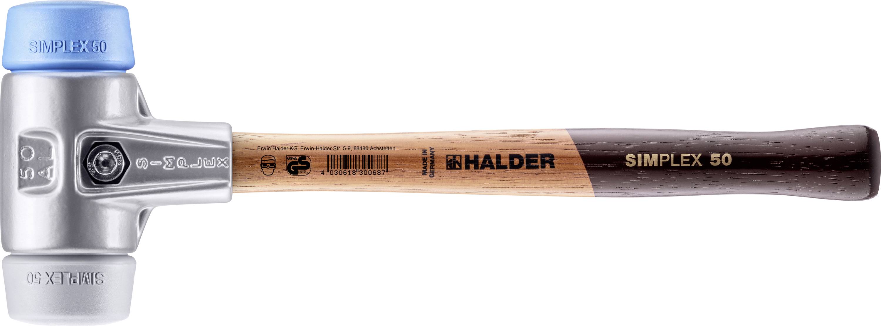 Halder SIMPLEX 3113.050 Schonhammer ergonomischer Griff, mittelhart, weich 635g 370mm 1St.